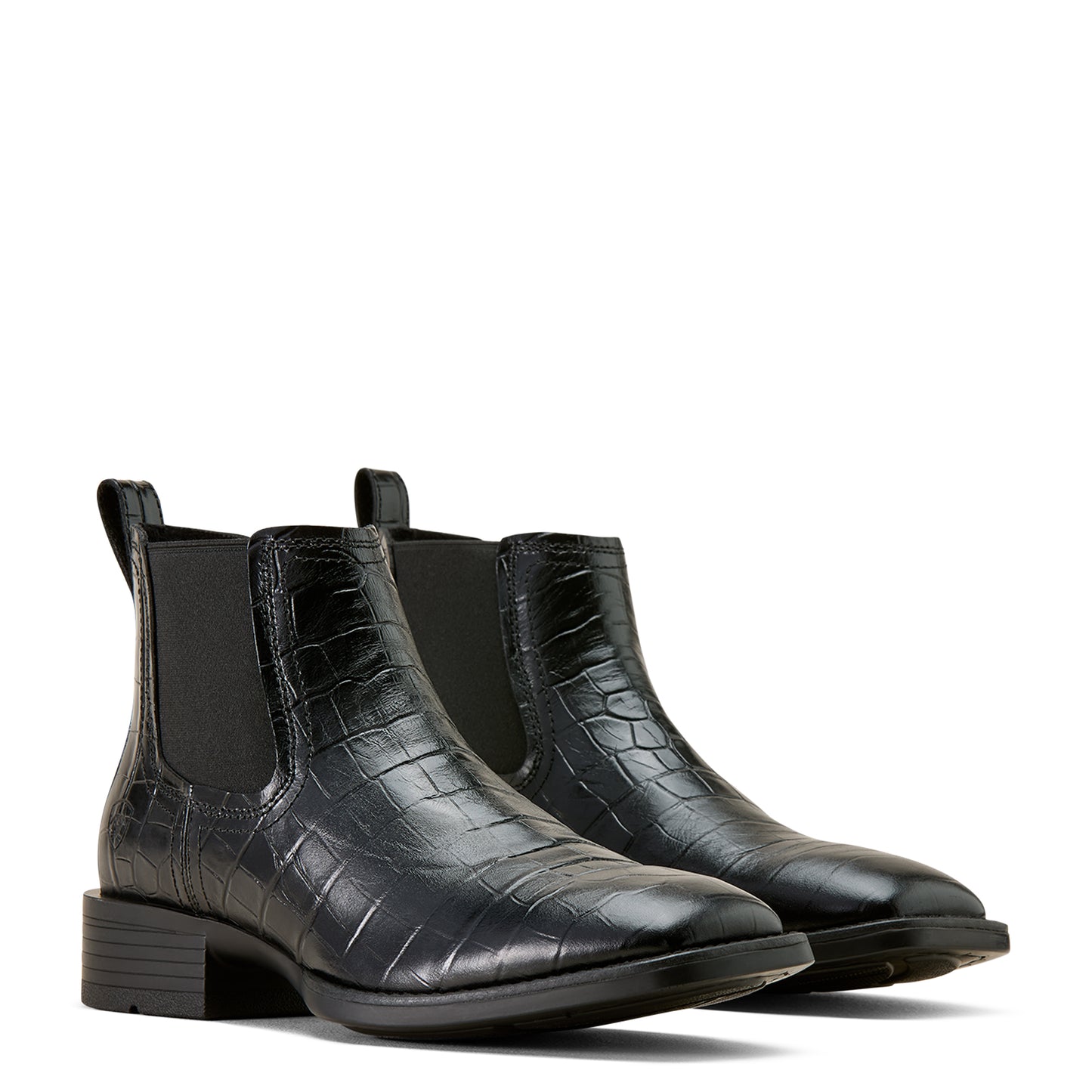 Ariat Men's Booker Chelsea Wide Square Toe Western Boot Black Croc Print