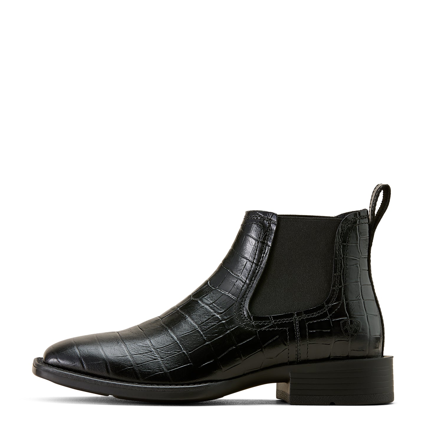 Ariat Men's Booker Chelsea Wide Square Toe Western Boot Black Croc Print