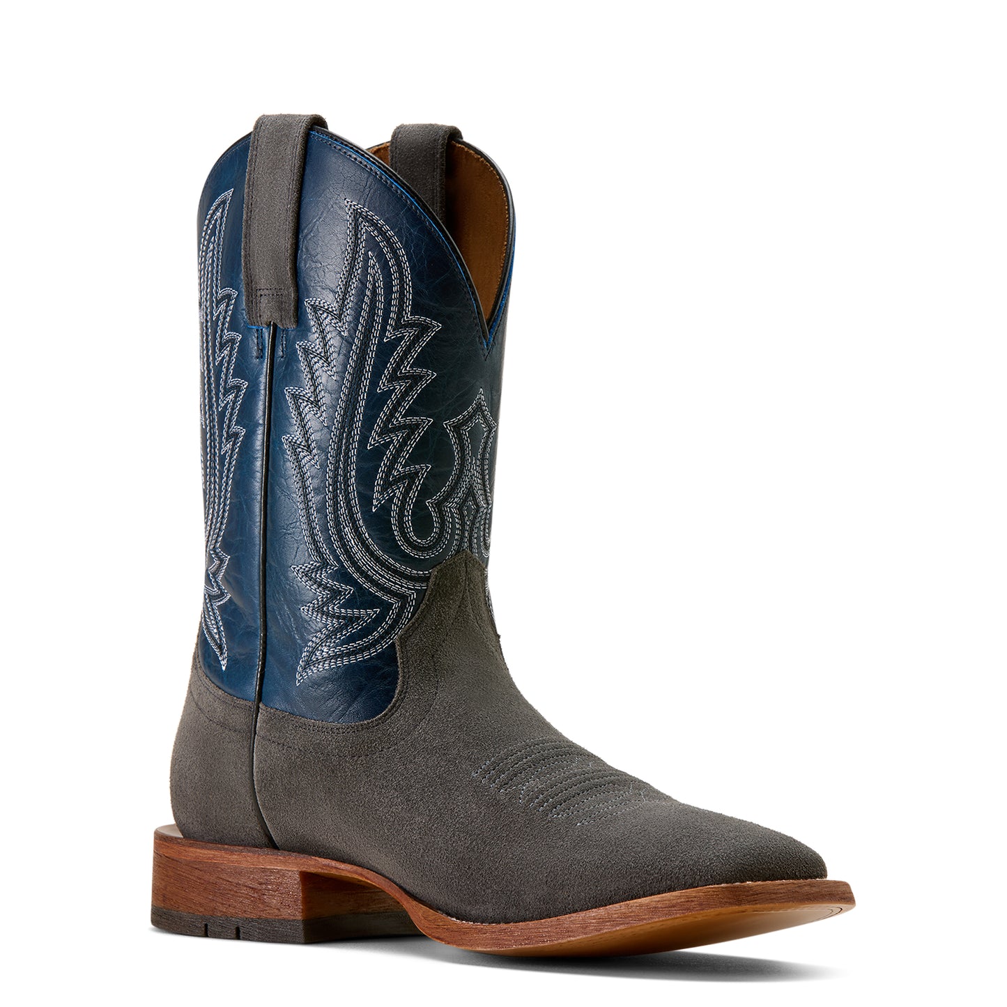 Ariat Men's County Roads Wide Square Toe Cowboy Boot Iron Grey