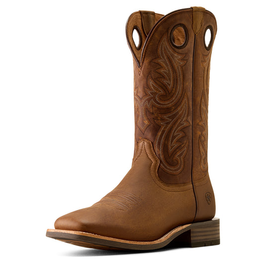 Ariat Men's Highland Toughstock Wide Square Toe Cowboy Boot Distressed Brown