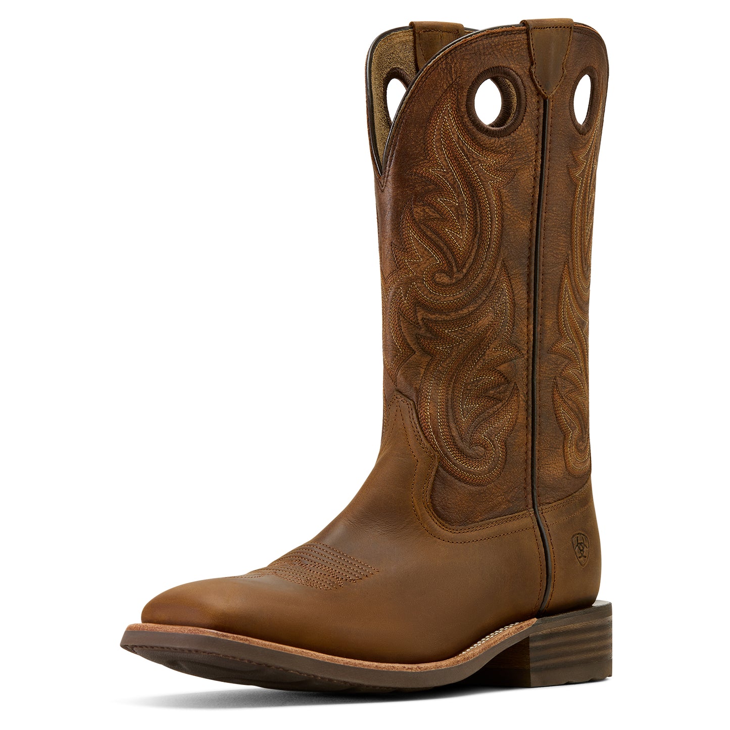 Ariat Men's Highland Toughstock Wide Square Toe Cowboy Boot Distressed Brown