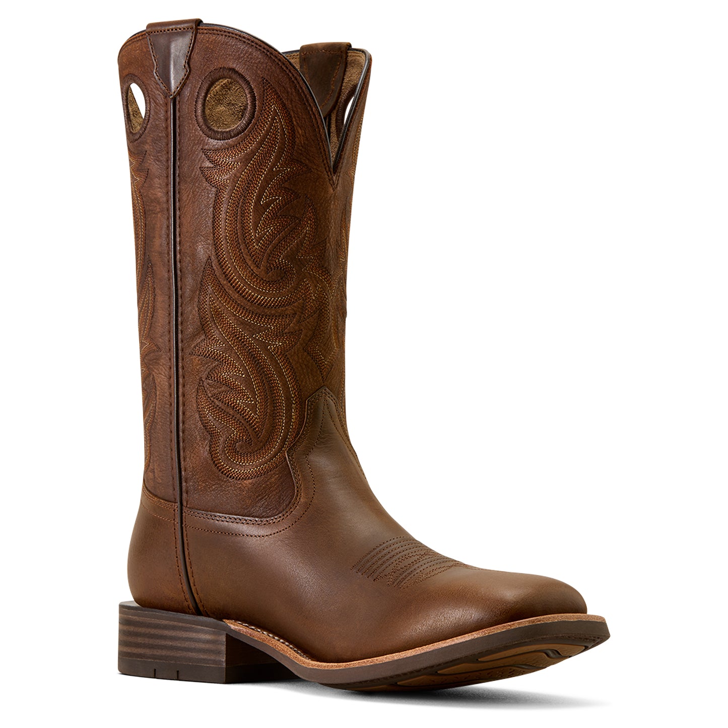 Ariat Men's Highland Toughstock Wide Square Toe Cowboy Boot Distressed Brown