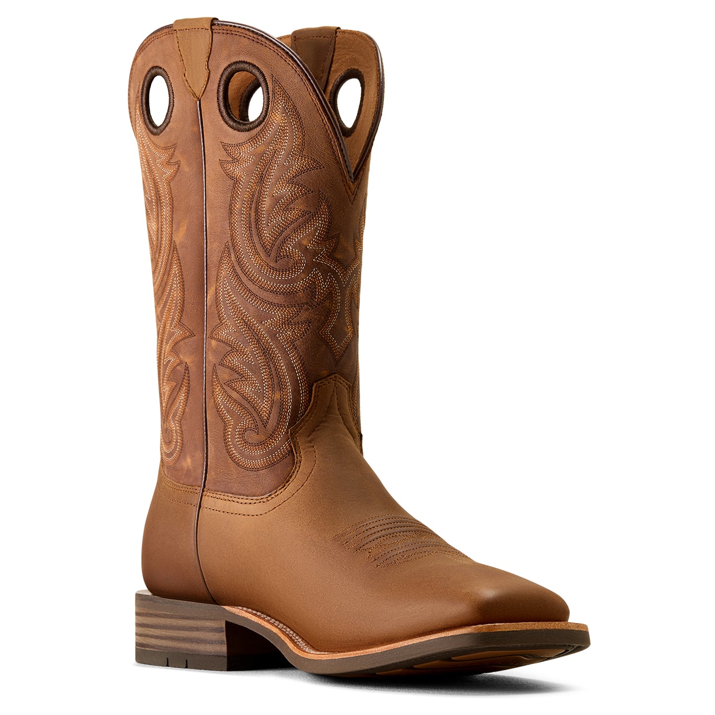 Ariat Men's Highland Toughstock Wide Square Toe Cowboy Boot Distressed Brown