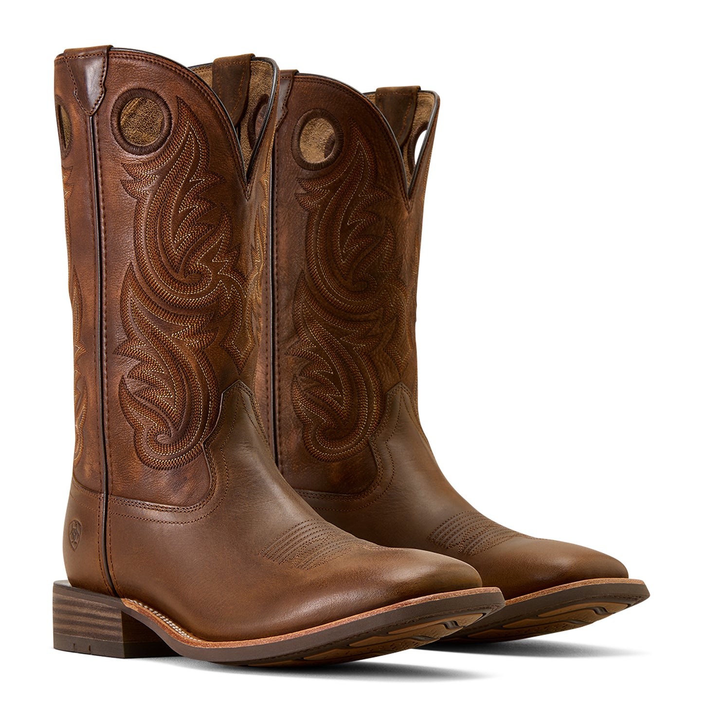 Ariat Men's Highland Toughstock Wide Square Toe Cowboy Boot Distressed Brown