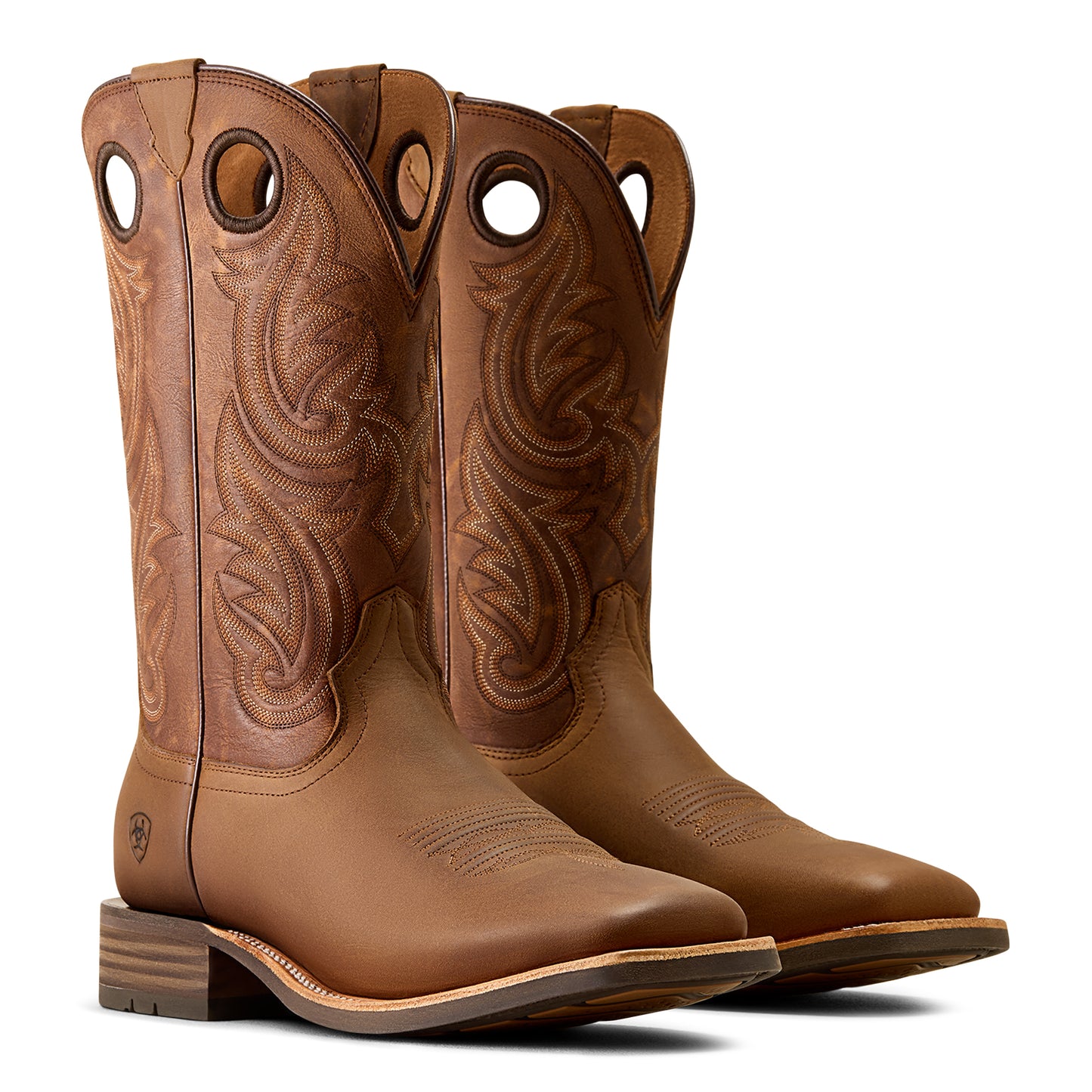 Ariat Men's Highland Toughstock Wide Square Toe Cowboy Boot Distressed Brown