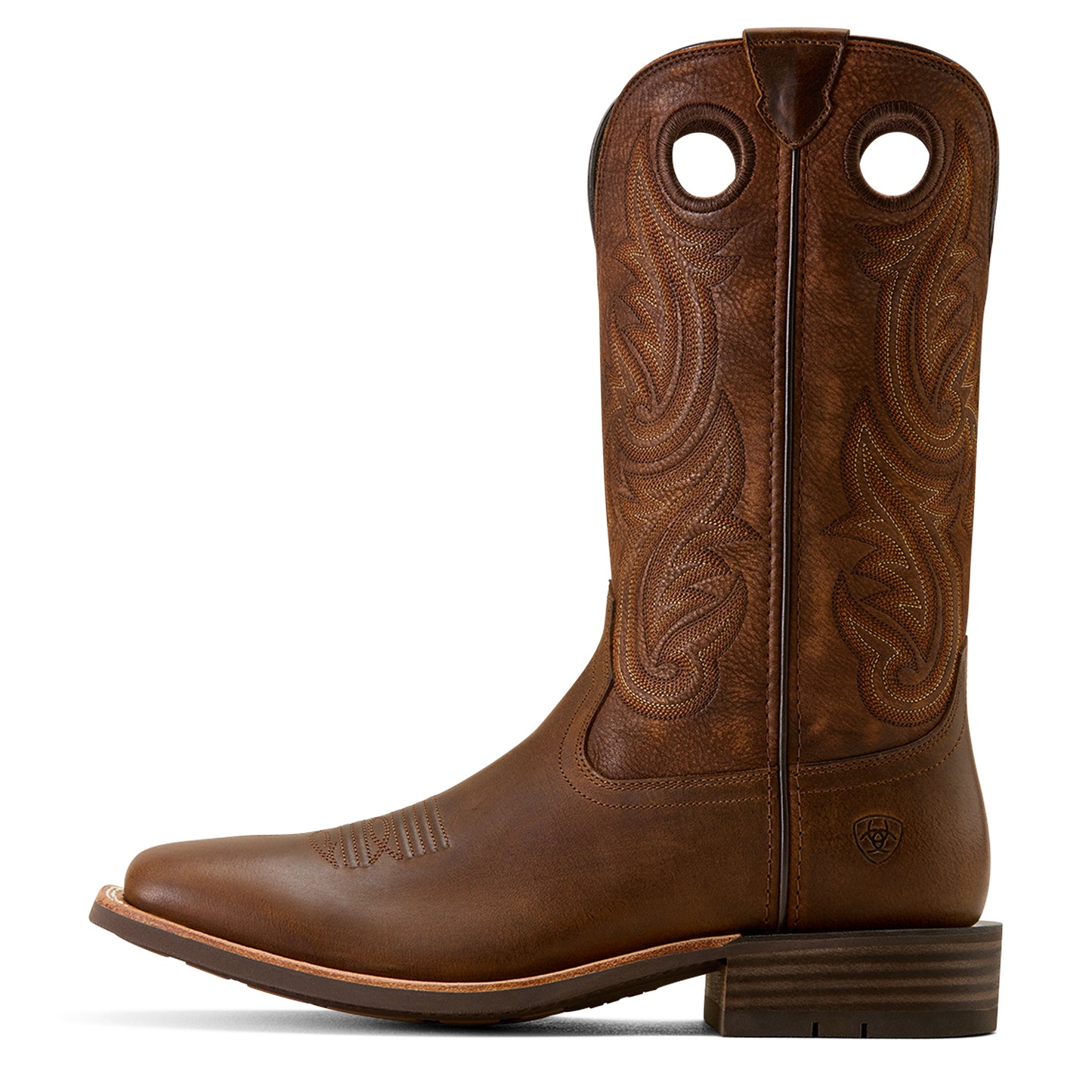 Ariat Men's Highland Toughstock Wide Square Toe Cowboy Boot Distressed Brown