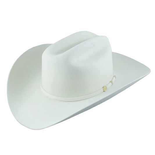 Stetson El Presidente 100x Premier Cowboy Fur Felt Hat Western Regular Crown White