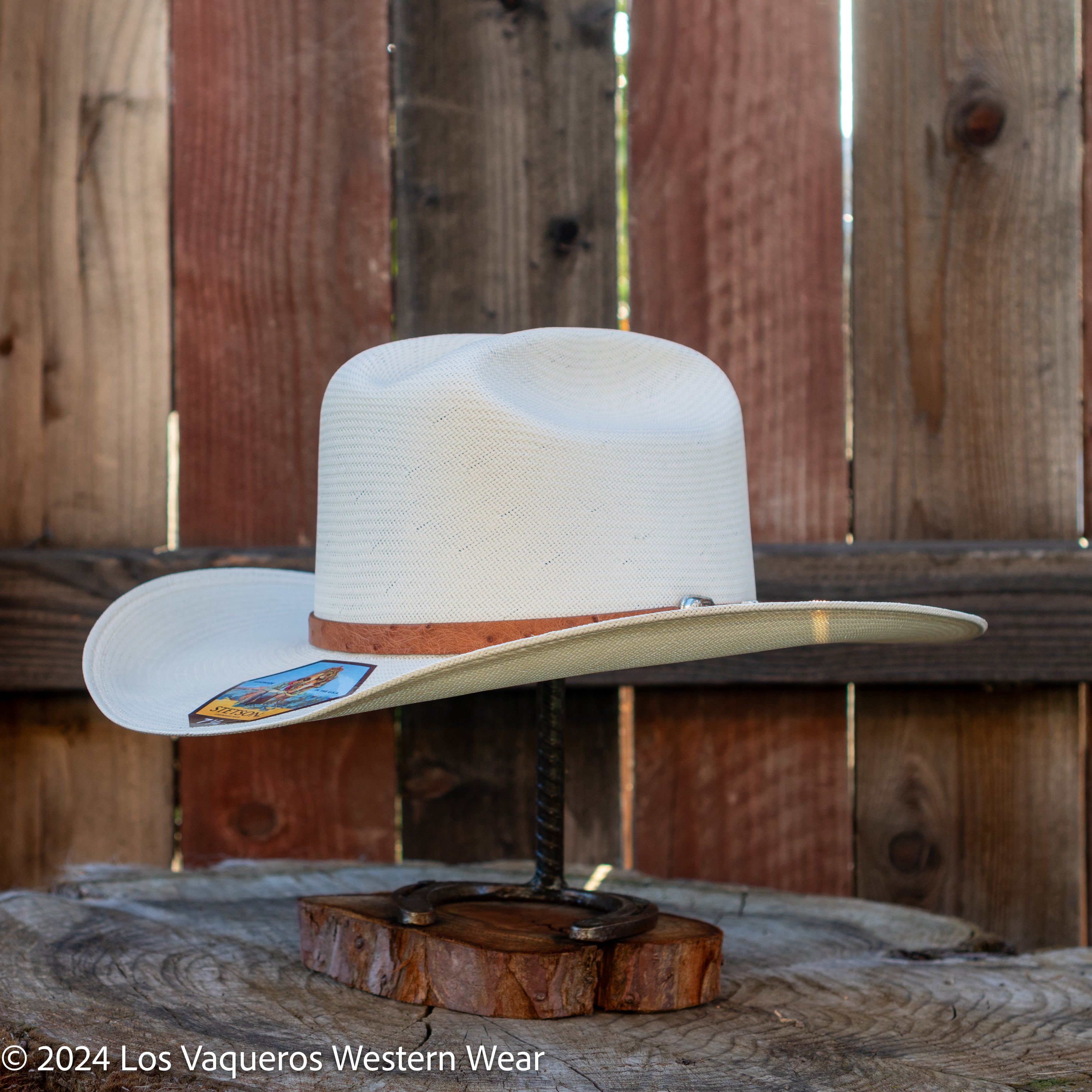 Stetson El Noble Cognac 500x Straw Cowboy Hat Natural – Los Vaqueros ...