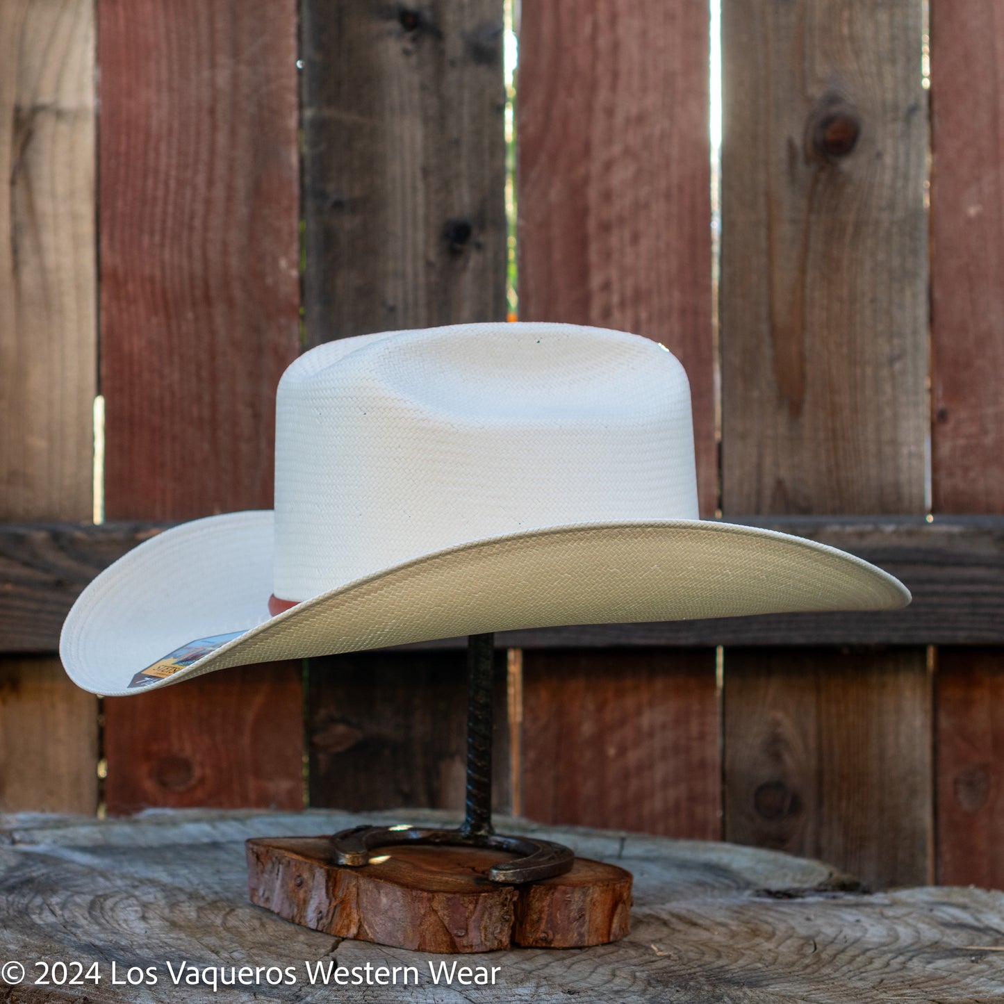 Stetson Primo Cognac 10x Straw Cowboy Hat Crown Natural