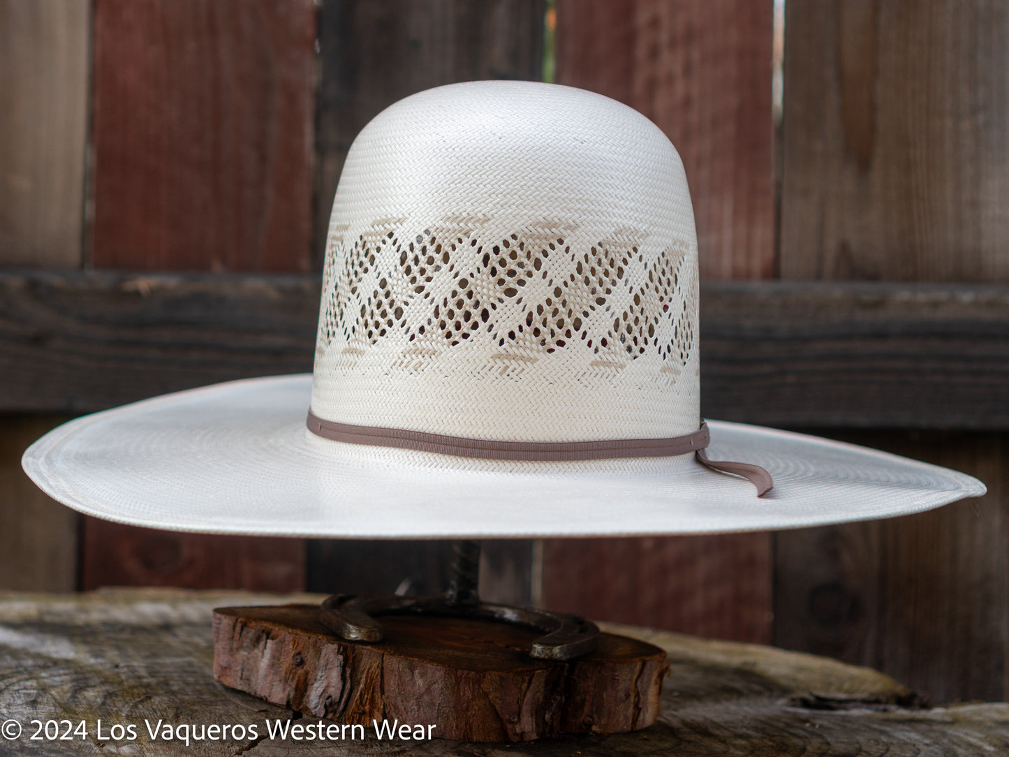 American Hat Company Straw Hat Regular Dirty Road Tan White