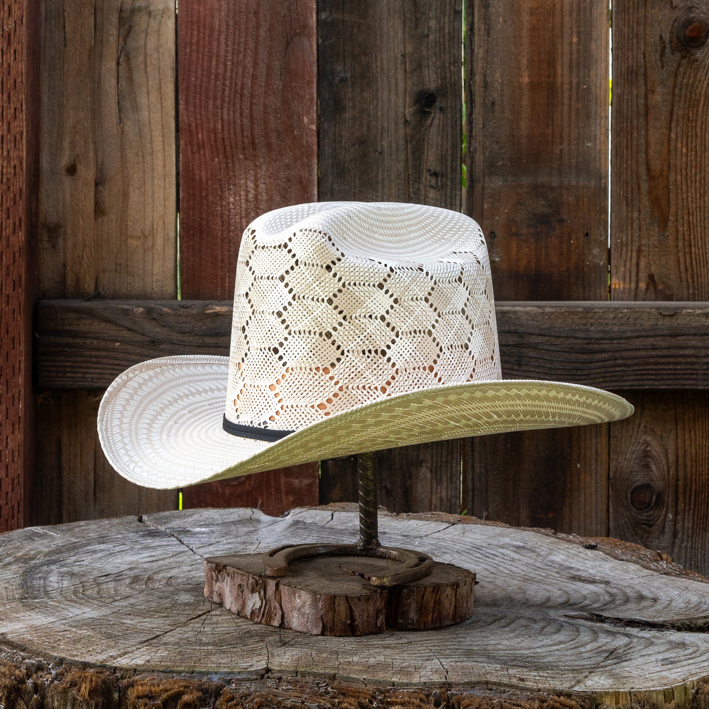 Laredo Straw Hat Tall Crown 200x Estilo Sinaloa Honey Comb Tan/White