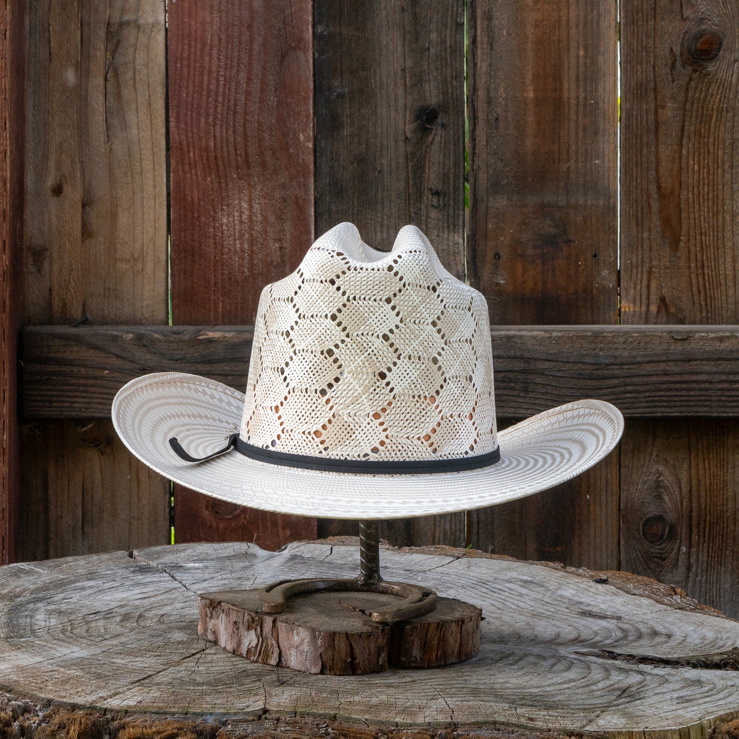 Laredo Straw Hat Tall Crown 200x Estilo Sinaloa Honey Comb Tan/White