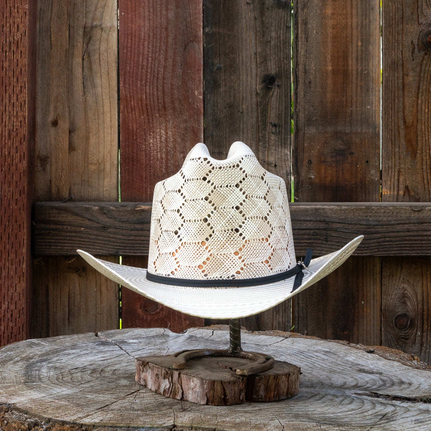 Laredo Straw Hat Tall Crown 200x Estilo Sinaloa Honey Comb Tan/White