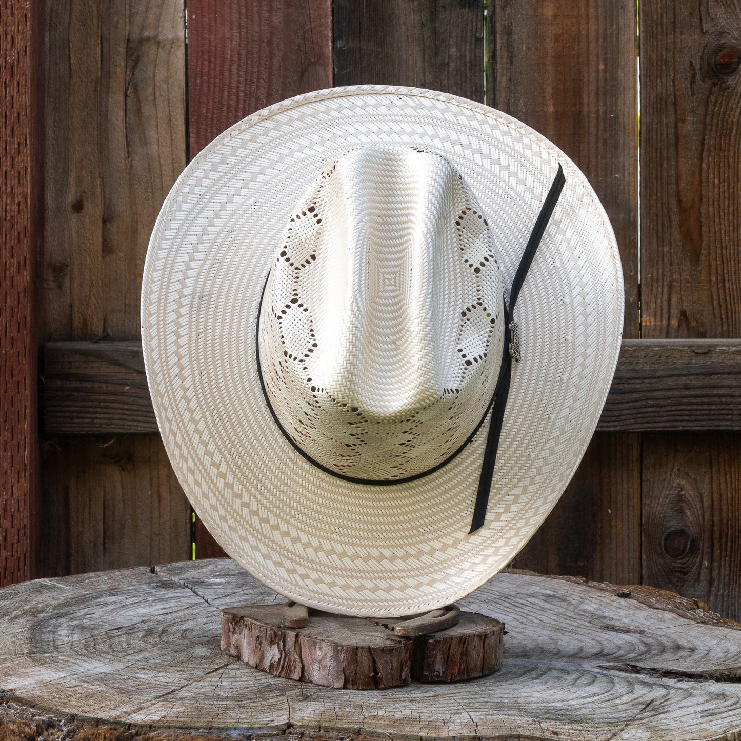 Laredo Straw Hat Tall Crown 200x Estilo Sinaloa Honey Comb Tan/White