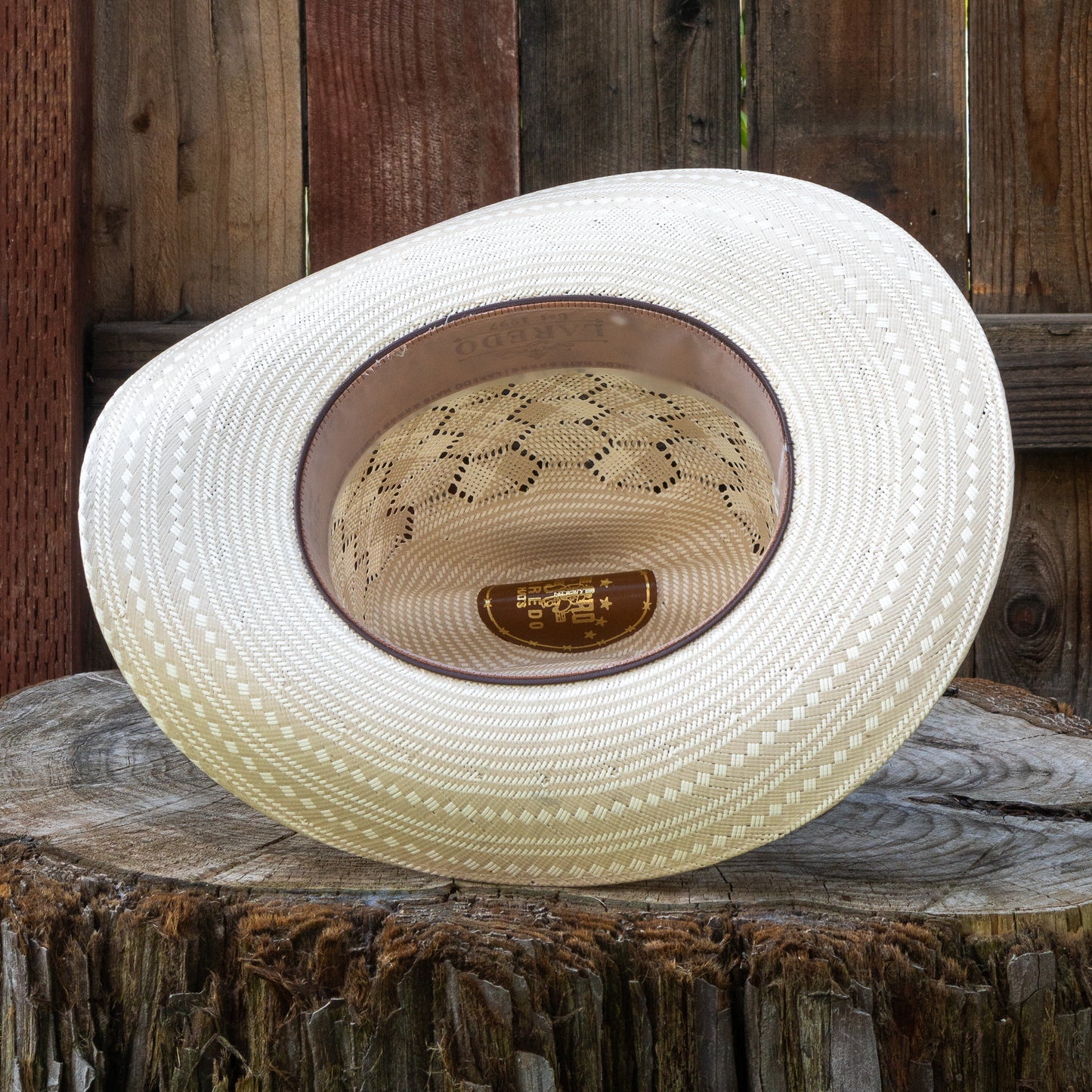 Laredo Straw Hat Tall Crown 200x Estilo Sinaloa Honey Comb Tan/White