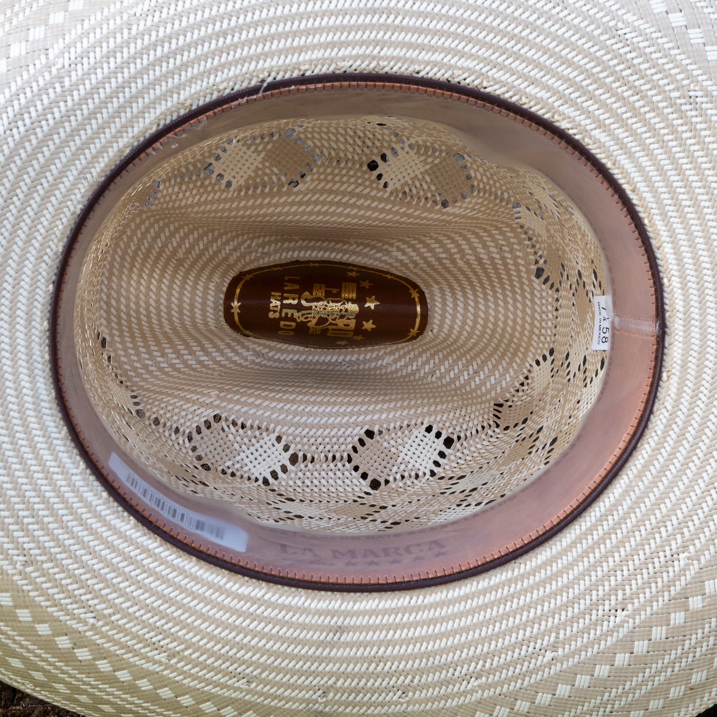 Laredo Straw Hat Tall Crown 200x Estilo Sinaloa Honey Comb Tan/White