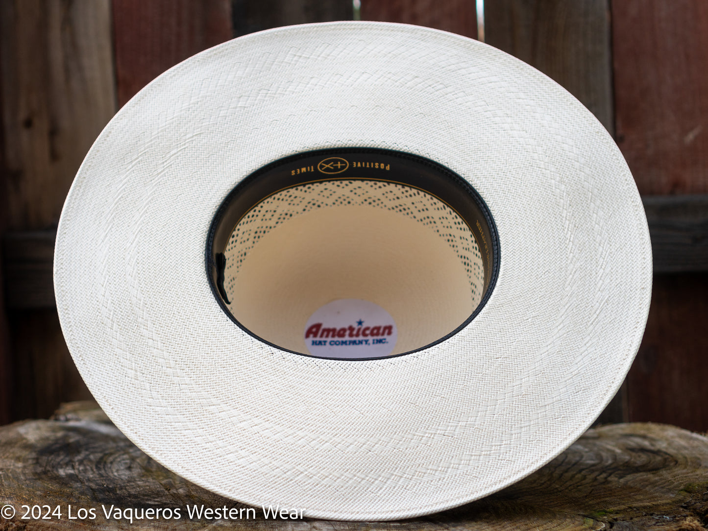 American Hat Company Straw Hat Regular Crown Diamond Eye White