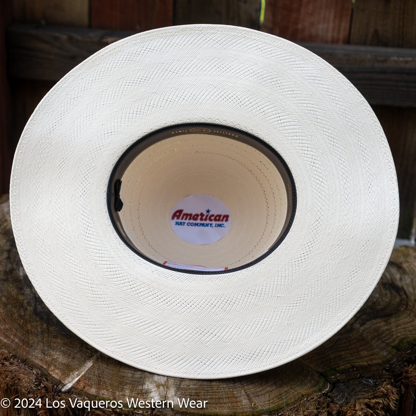 American Hat Company Straw Hat Regular Crown Five Corners White