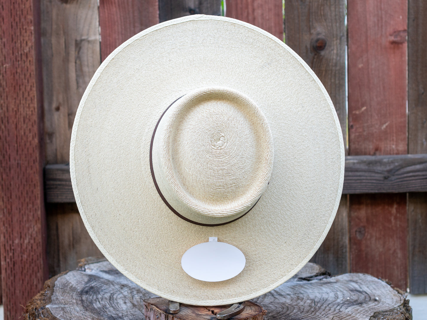 SunBody Hats Mexican Elko Fine Palm Leaf Hat Flat Brim Tan