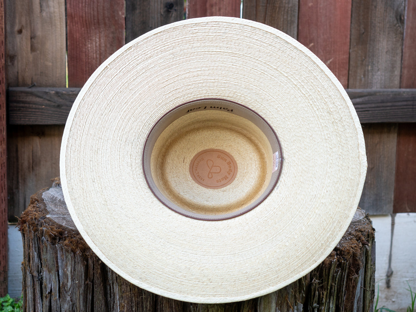 SunBody Hats Mexican Elko Fine Palm Leaf Hat Flat Brim Tan