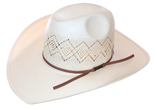 American Hat Company Straw Hat Regular Crown Corral Diamond White