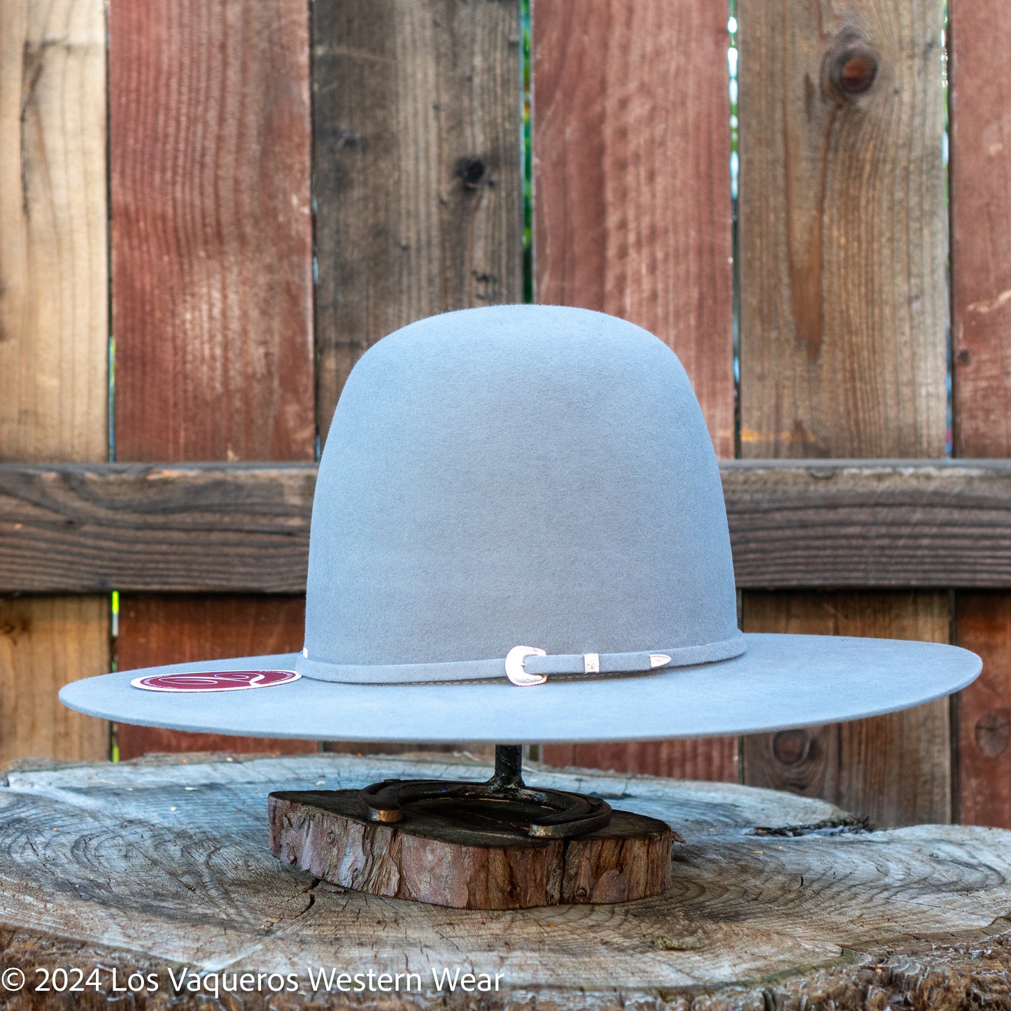 Tacchino 10X Beaver Fur Felt Hat 7" Tall Crown 4.25" Brim Silver Grey