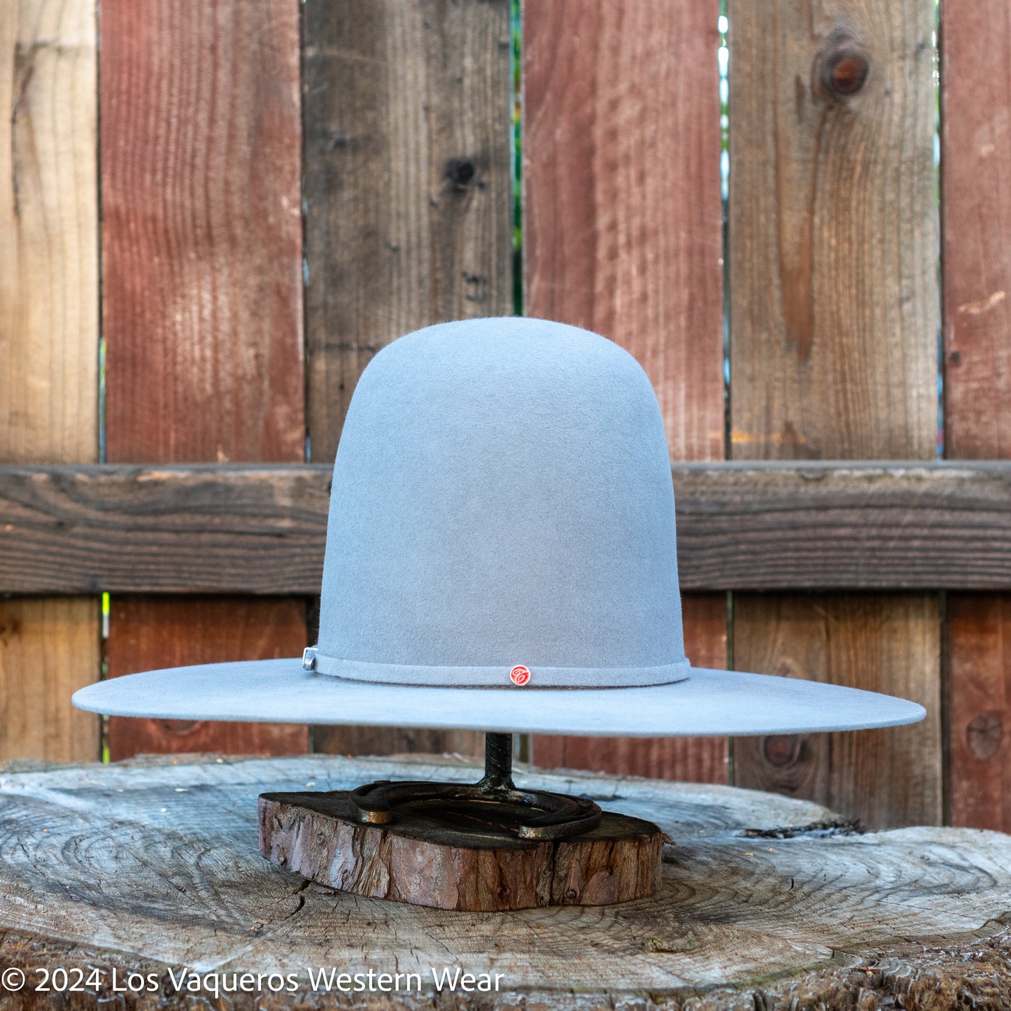 Tacchino 10X Beaver Fur Felt Hat 7" Tall Crown 4.25" Brim Silver Grey