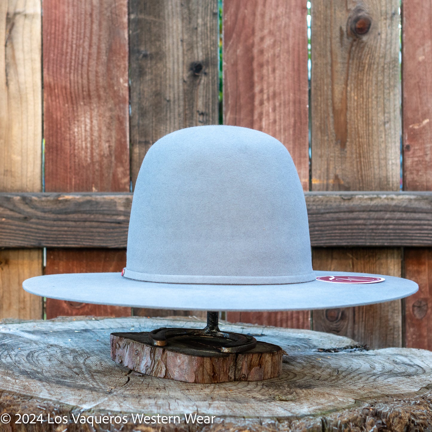 Tacchino 10X Beaver Fur Felt Hat 7" Tall Crown 4.25" Brim Silver Grey