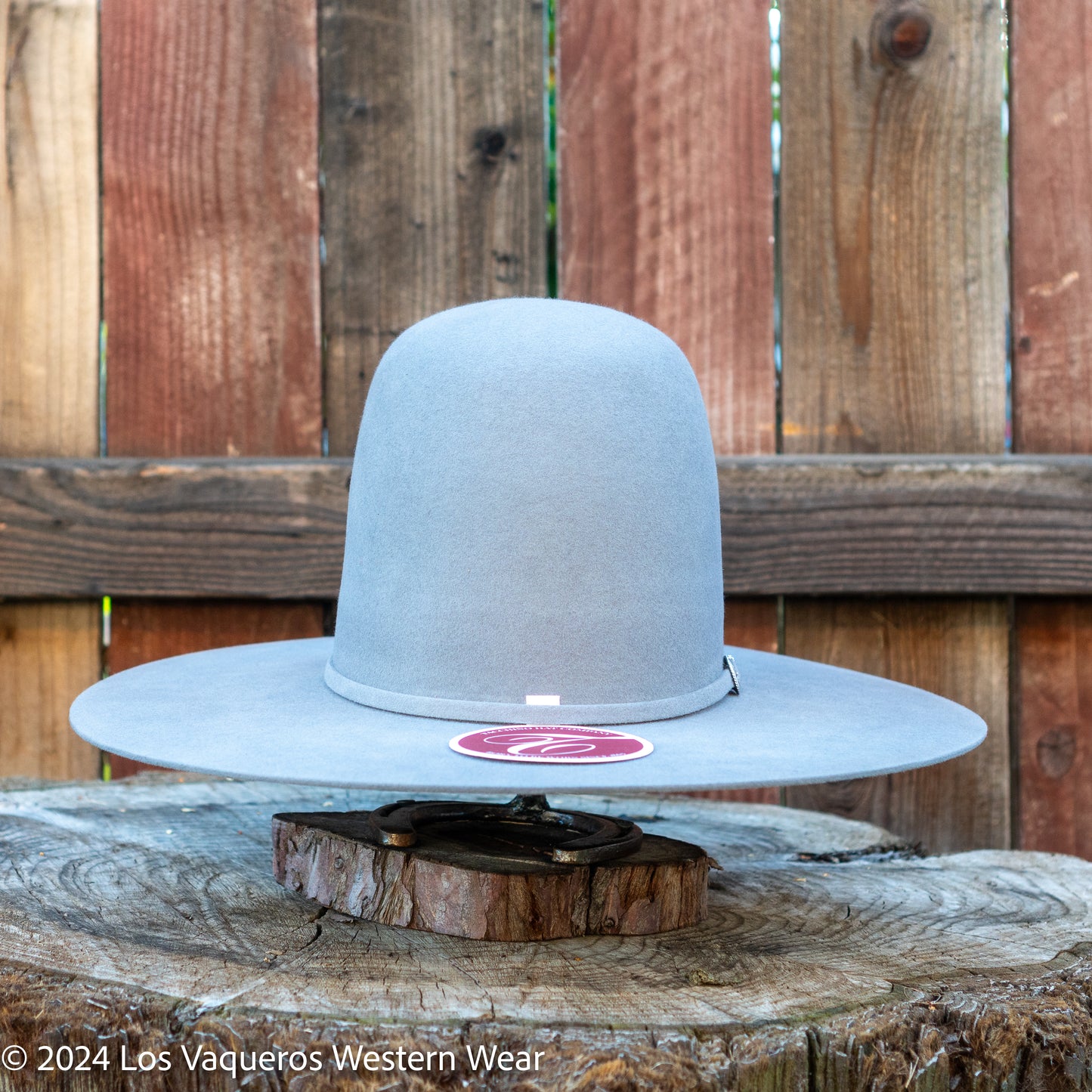 Tacchino 10X Beaver Fur Felt Hat 7" Tall Crown 4.25" Brim Silver Grey