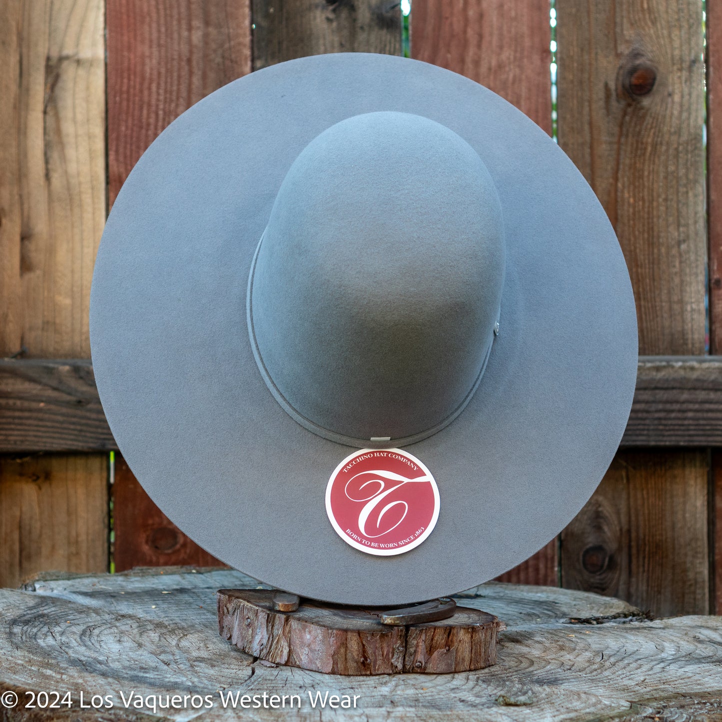 Tacchino 10X Beaver Fur Felt Hat 7" Tall Crown 4.25" Brim Silver Grey