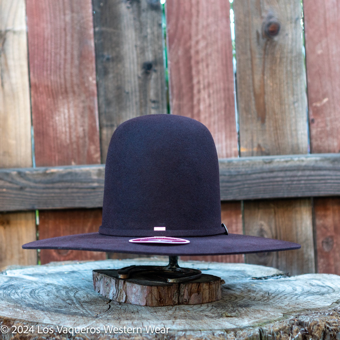 Tacchino 10X Beaver Fur Felt Hat 7" Tall Crown 4.25" Brim Black Cherry