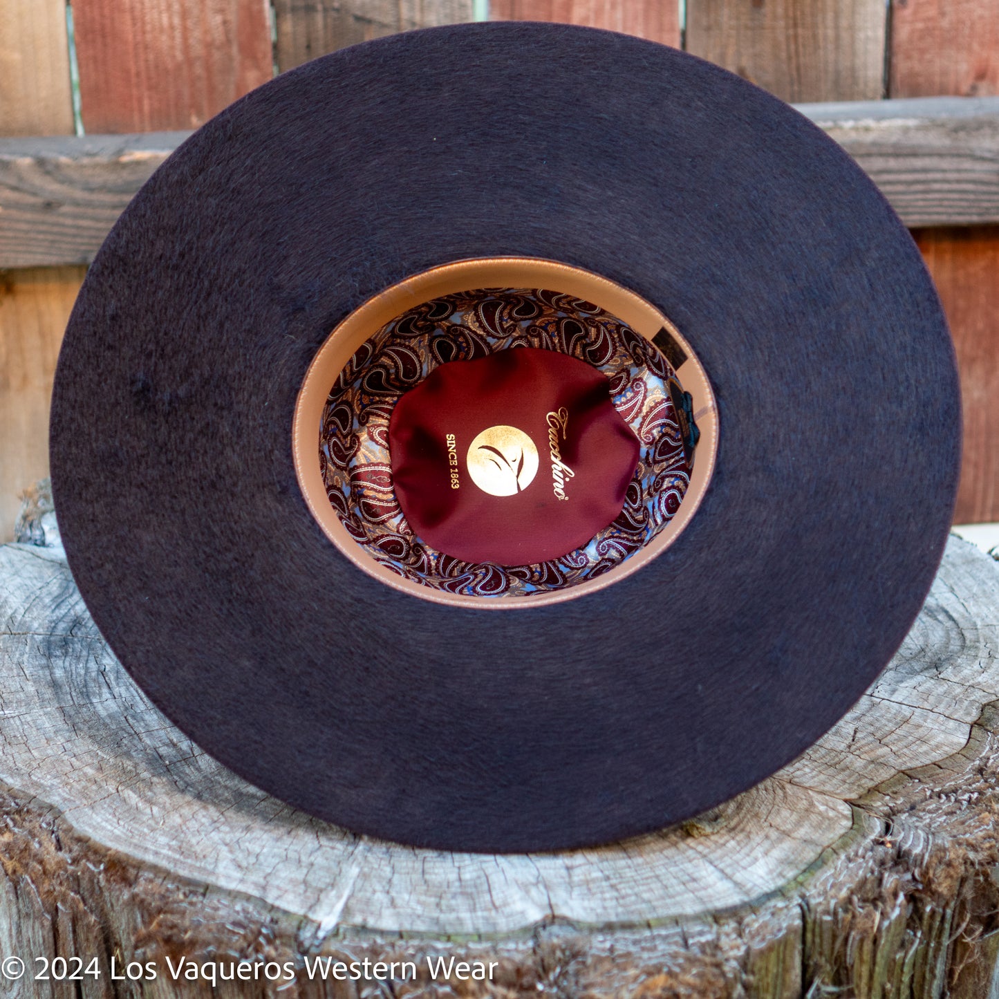 Tacchino 10X Beaver Grizzly Fur Felt Hat 6" Regular Crown 4.25" Brim Black Cherry