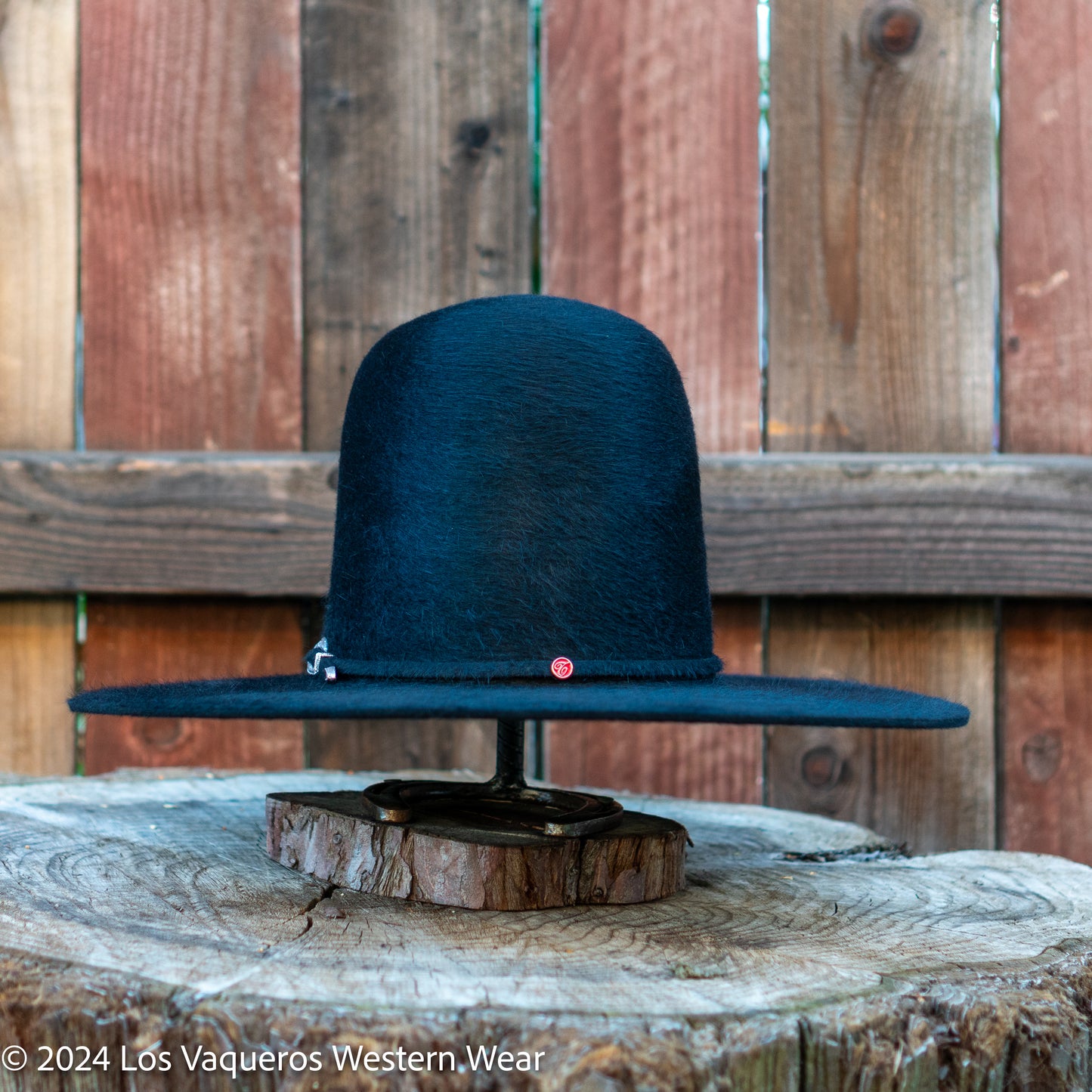 Tacchino 10X Beaver Grizzly Fur Felt Hat 7" Tall Crown 4.25" Brim Black