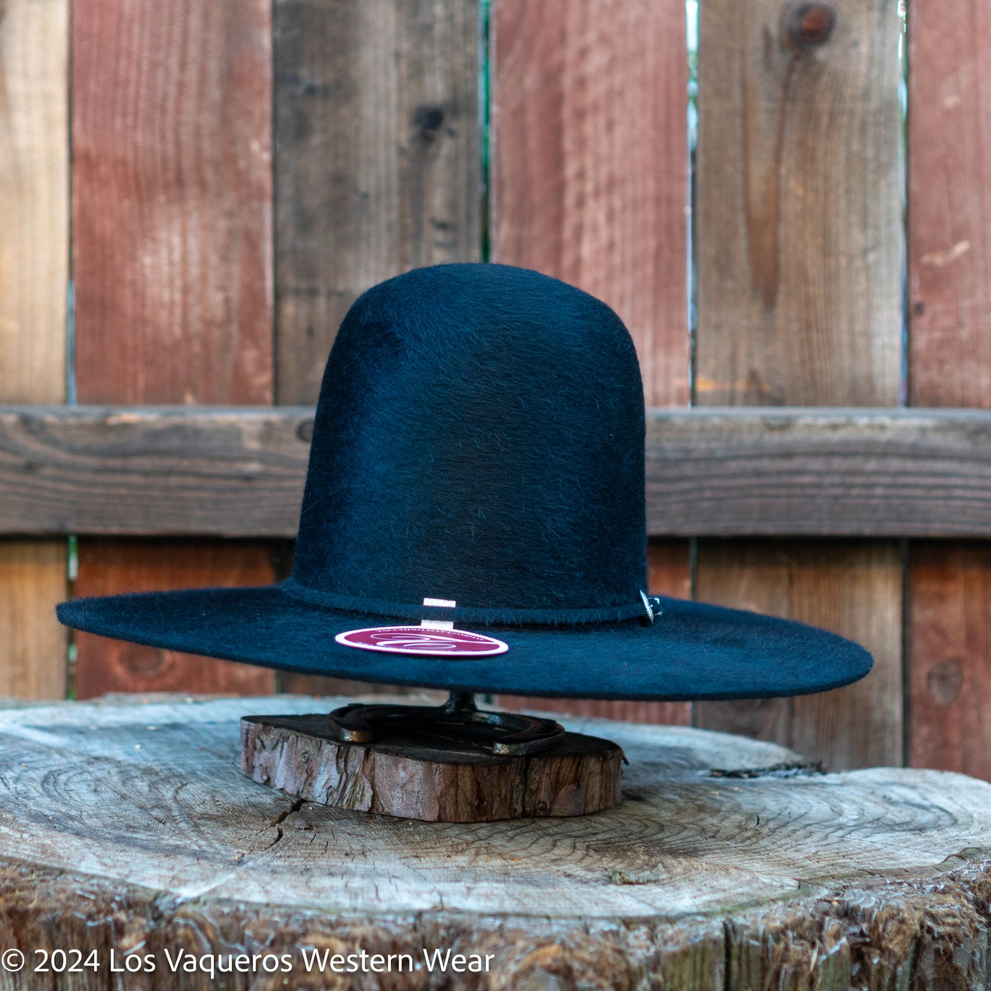 Tacchino 10X Beaver Grizzly Fur Felt Hat 7" Tall Crown 4.25" Brim Black