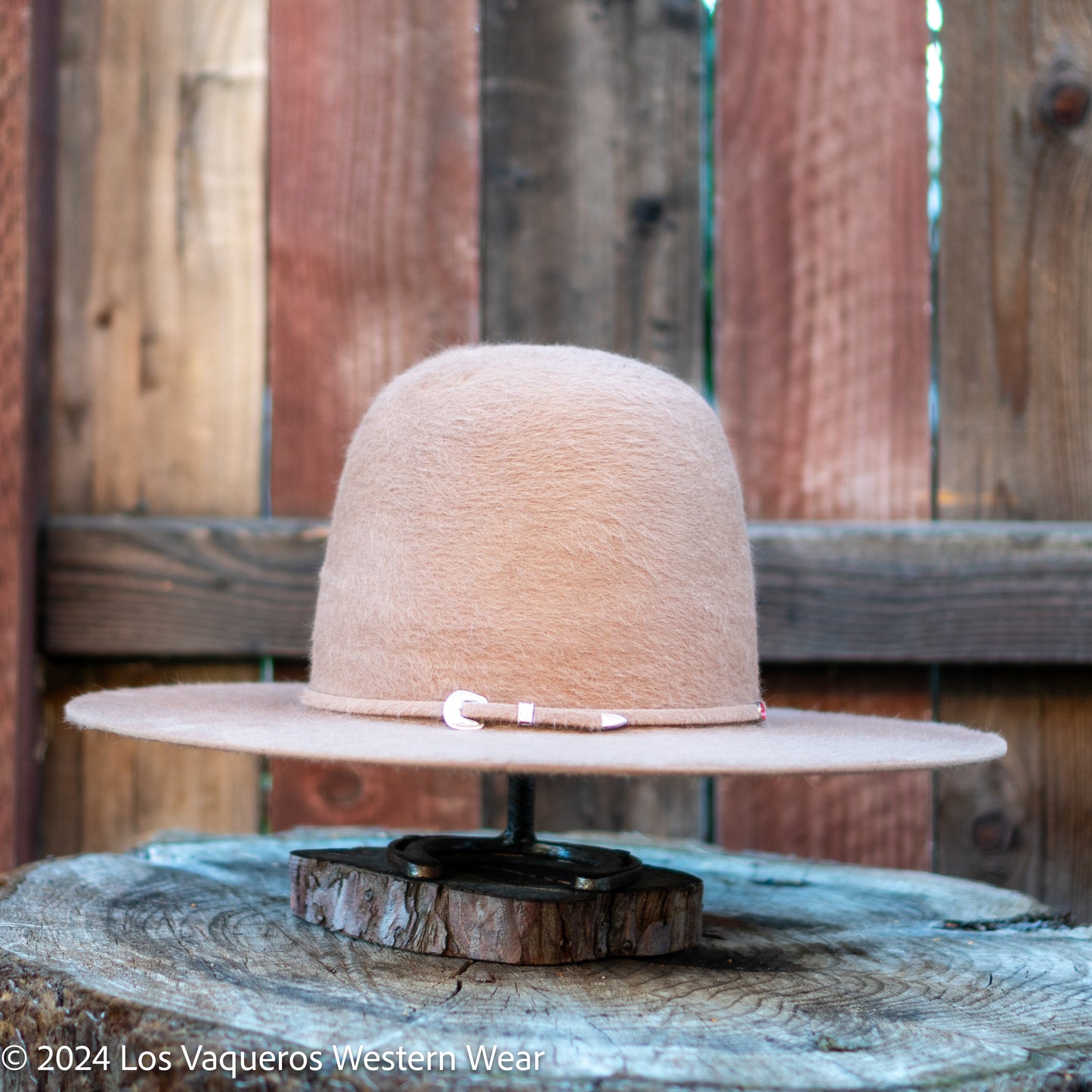 Tacchino 10X Beaver Grizzly Fur Felt Hat 7" Tall Crown 4.25" Brim Gold