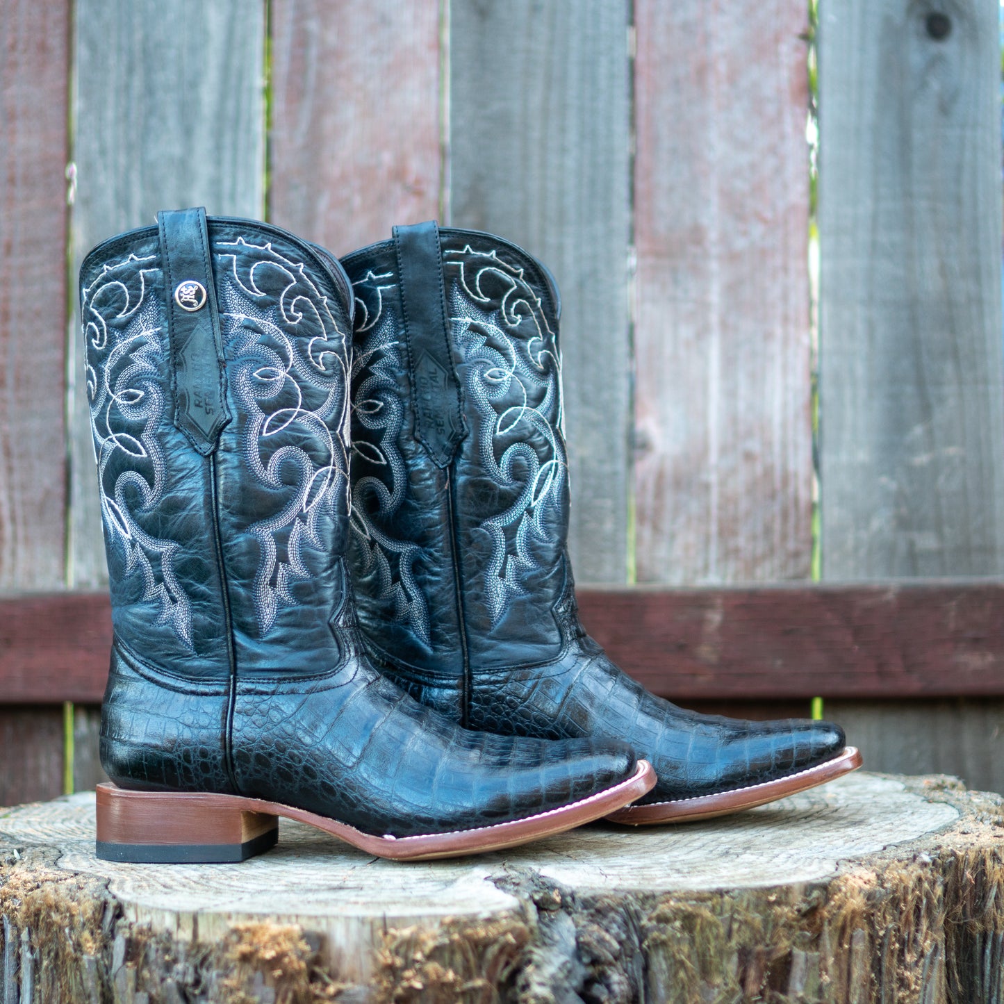Rancho Semental Men's RSP0172B Print Belly Black Madrid Cowboy Boots