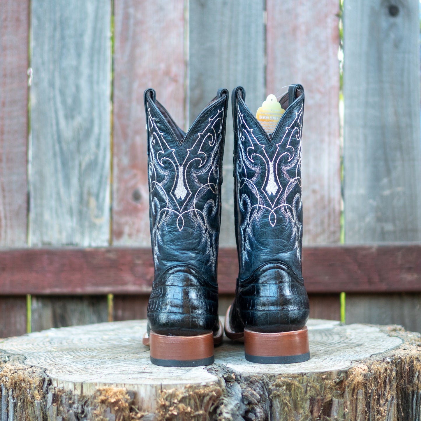 Rancho Semental Men's RSP0172B Print Belly Black Madrid Cowboy Boots
