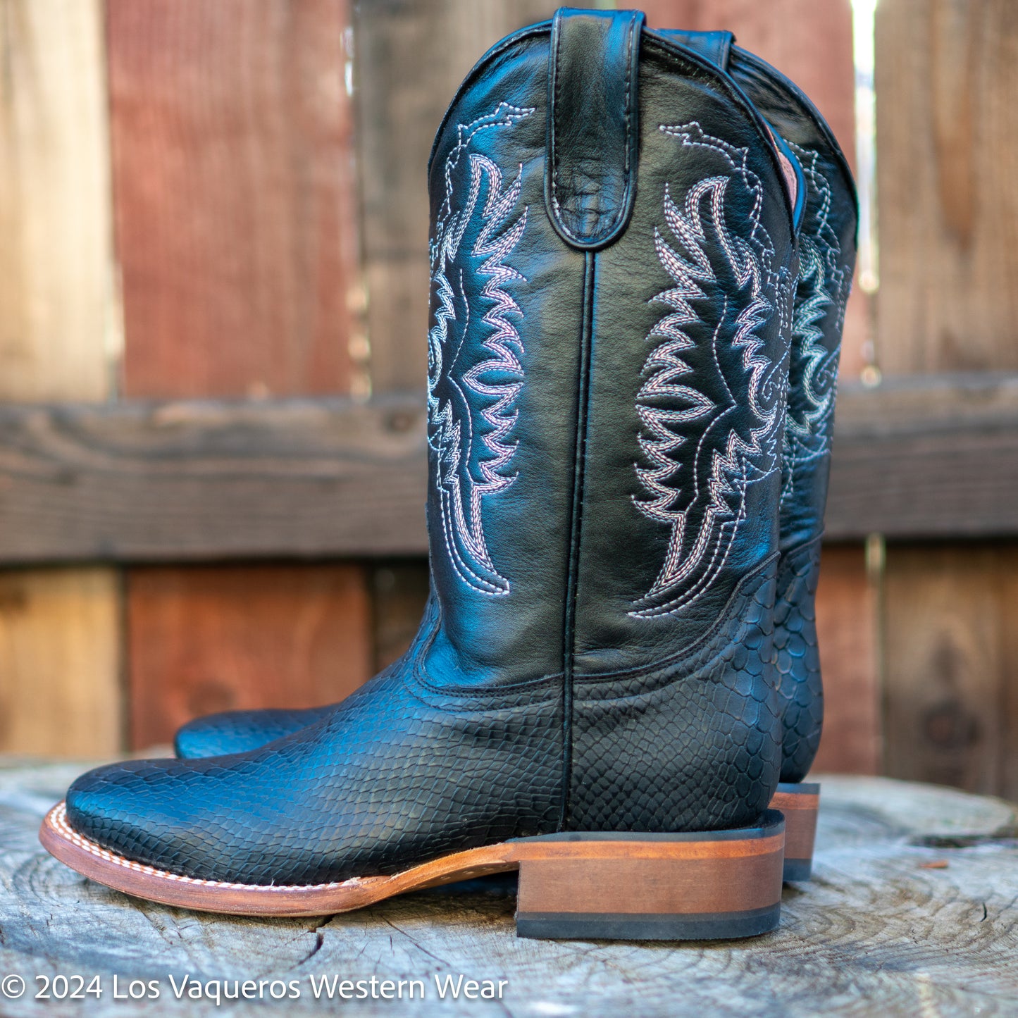 Tanner Mark Boots Youths Big Jake Python Print TMY200770 Black