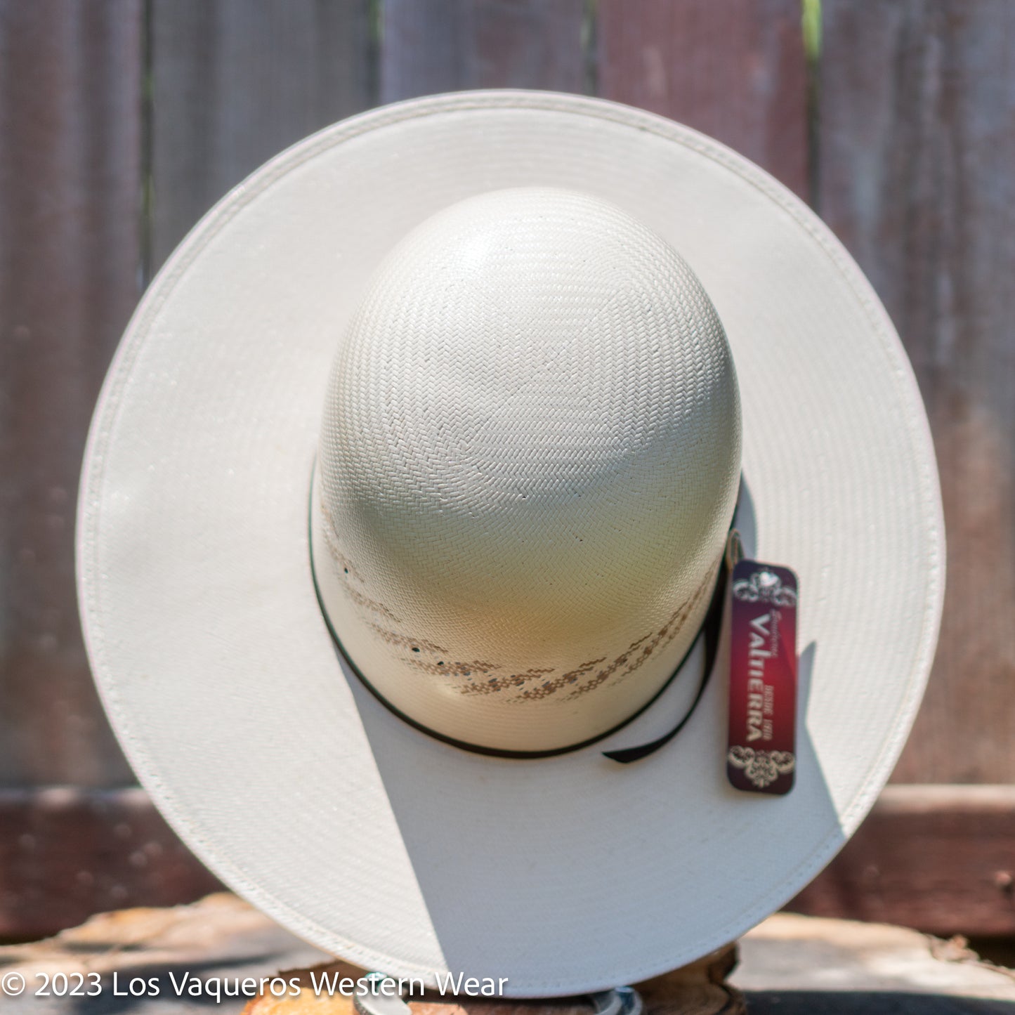 Valtierra Straw Hat Tall Crown Dirty Road Brown White