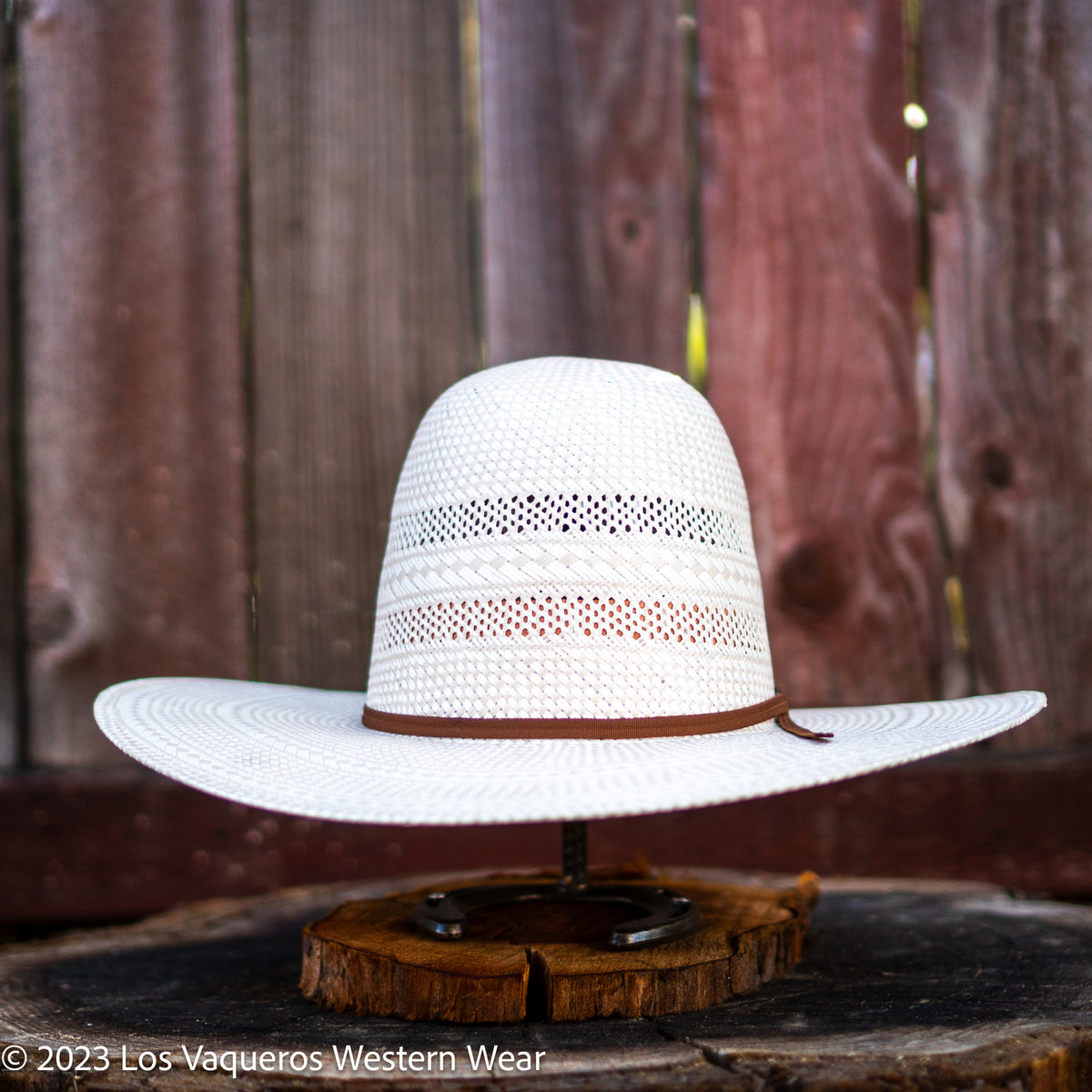 Laredo Straw Hat Regular Two Rounds Tan White – Los Vaqueros 