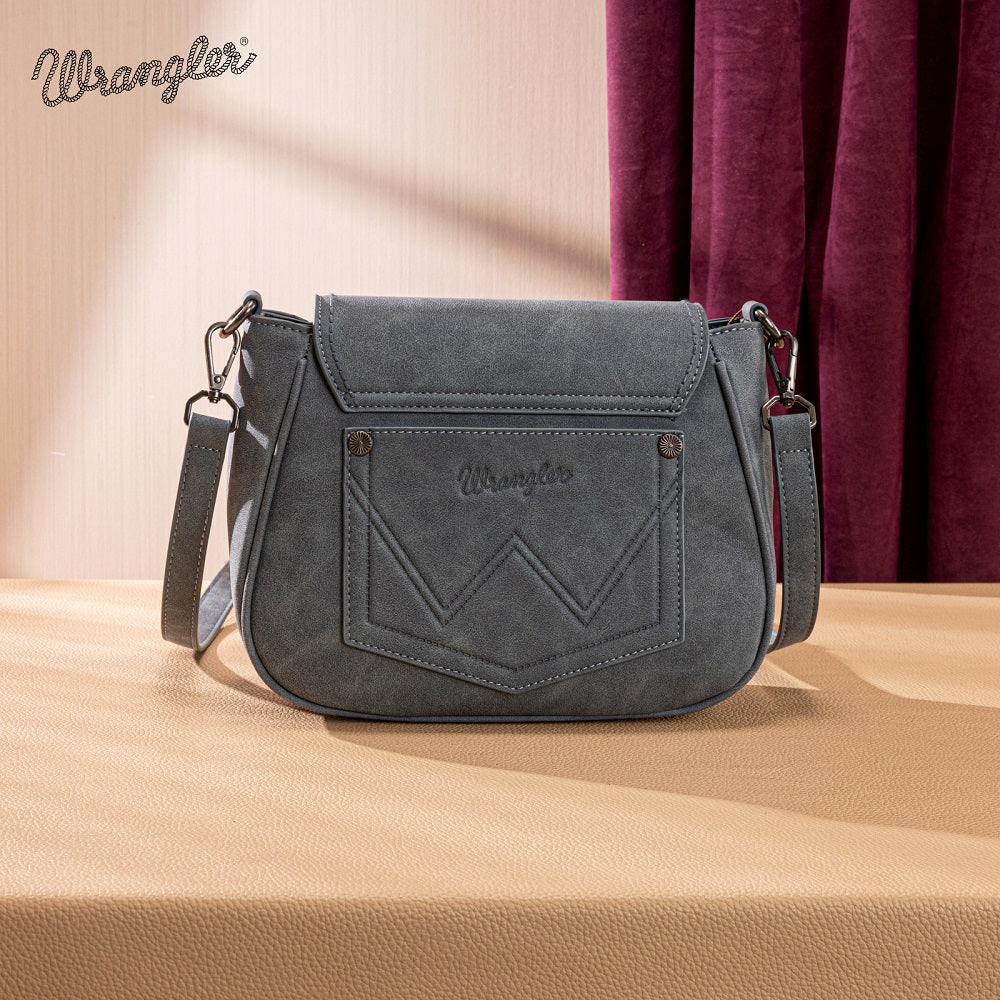 Wrangler Aztec Saddle Crossbody Bag - Jean