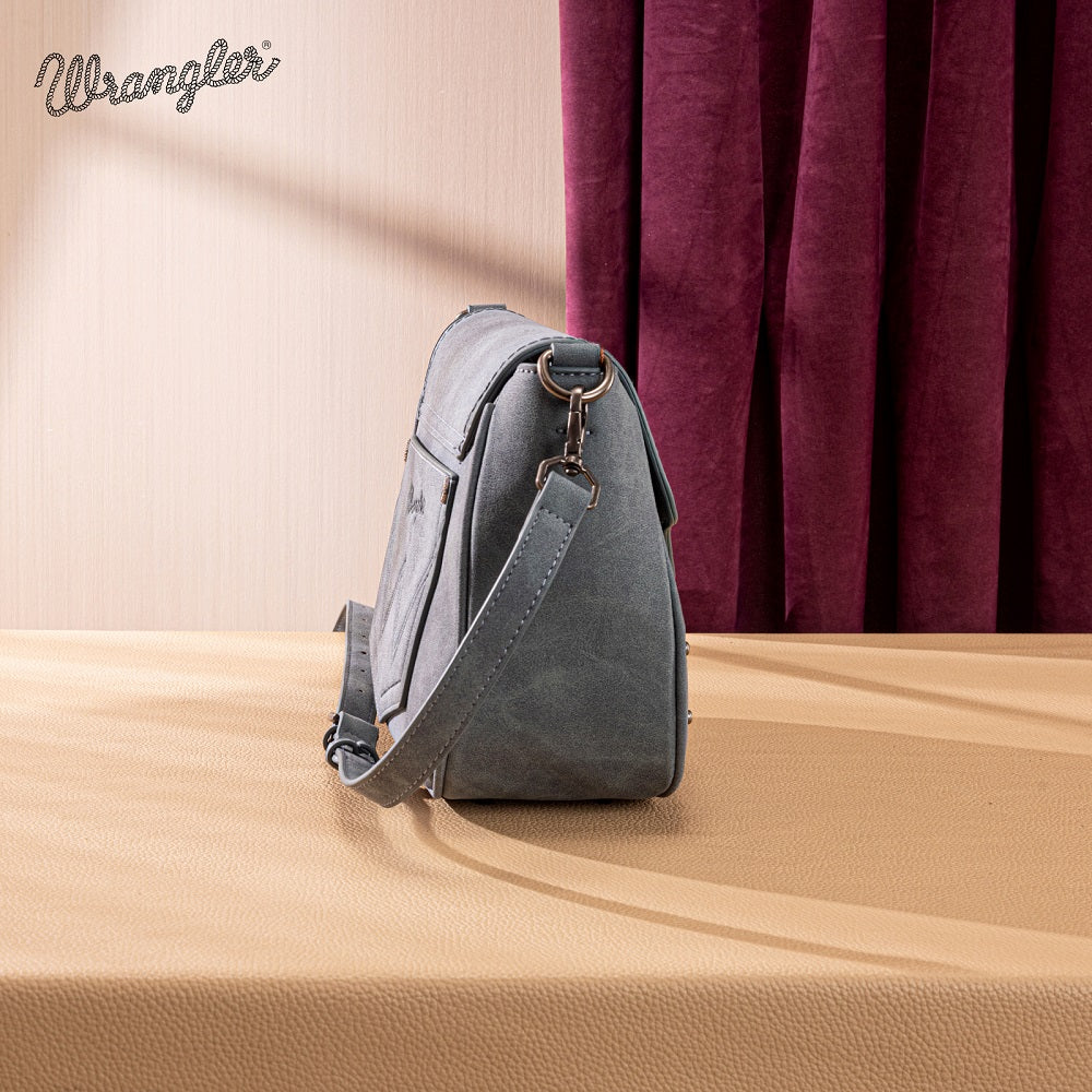 Wrangler Aztec Saddle Crossbody Bag - Jean