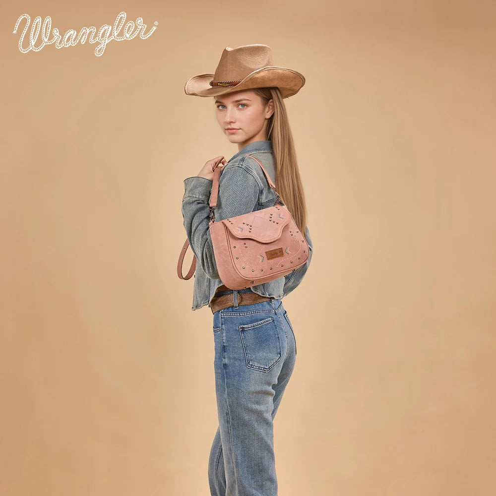 Wrangler Aztec Saddle Crossbody Bag - Pink