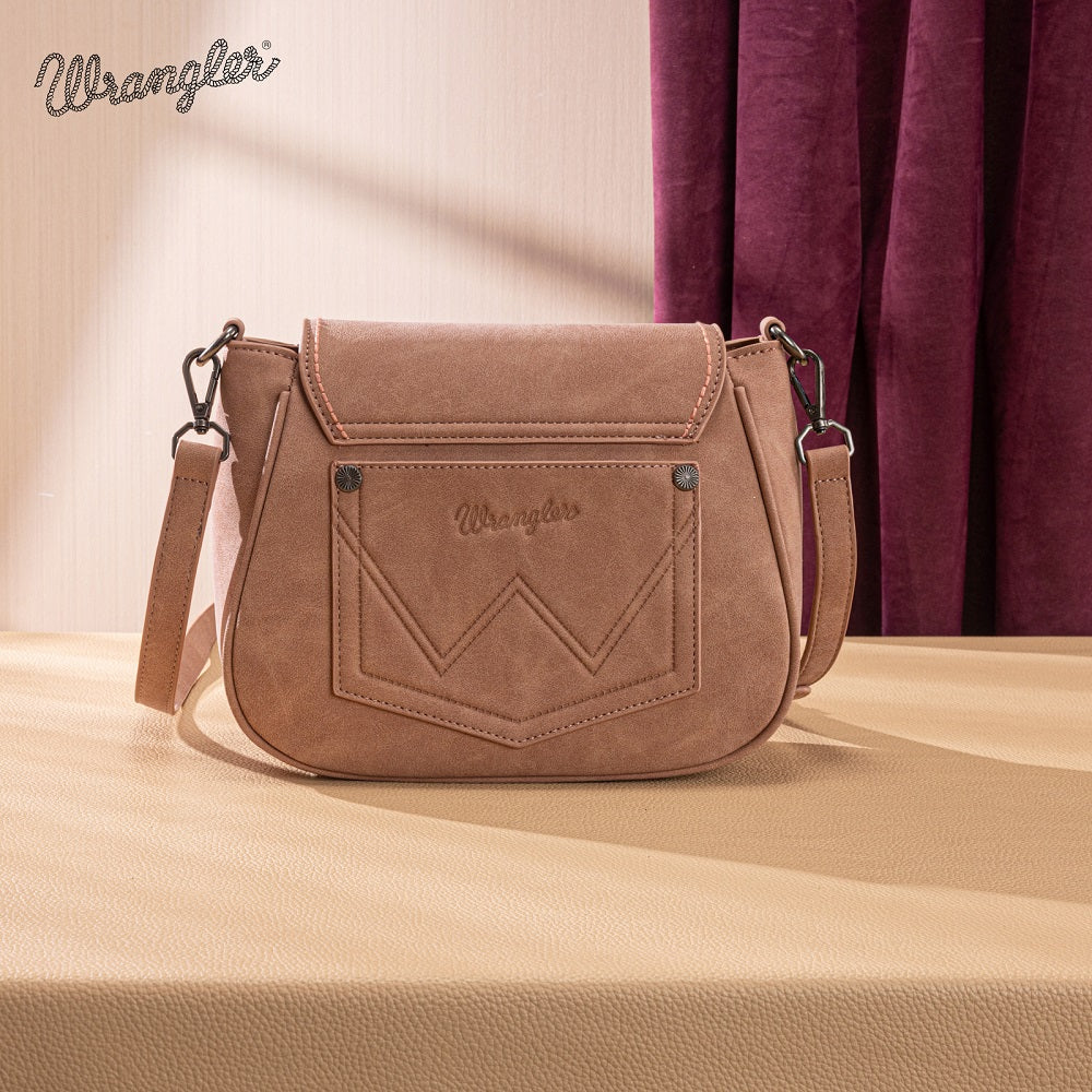 Wrangler Aztec Saddle Crossbody Bag - Pink