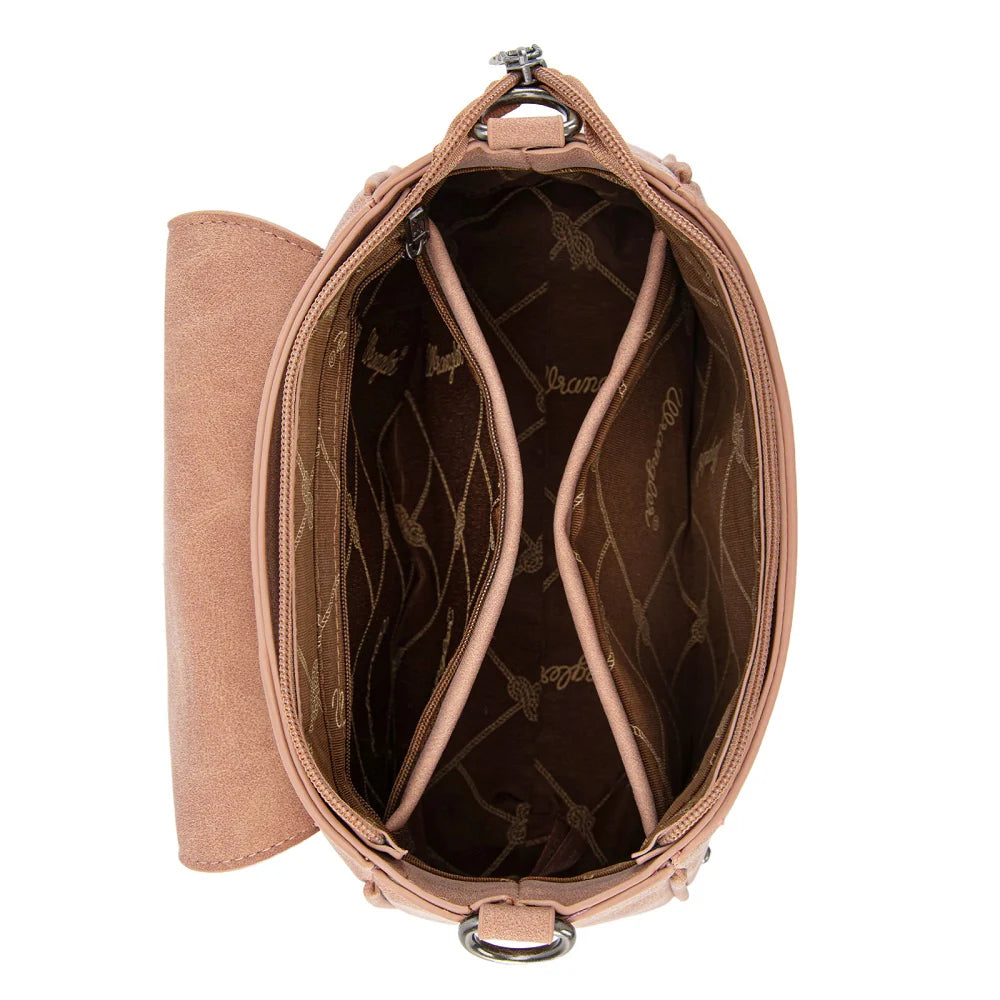 Wrangler Aztec Saddle Crossbody Bag - Pink