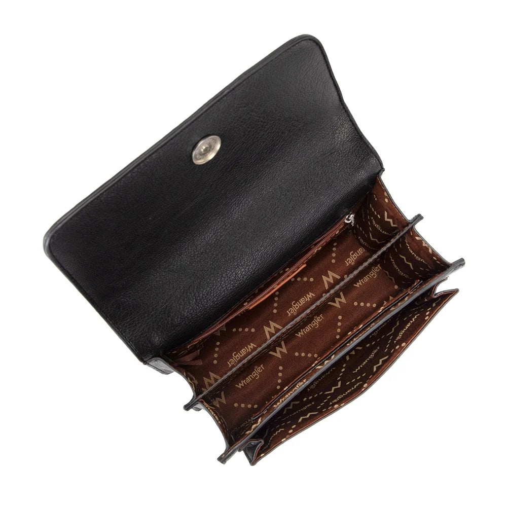 Wrangler Chic Lace Chain Shoulder Bag Black
