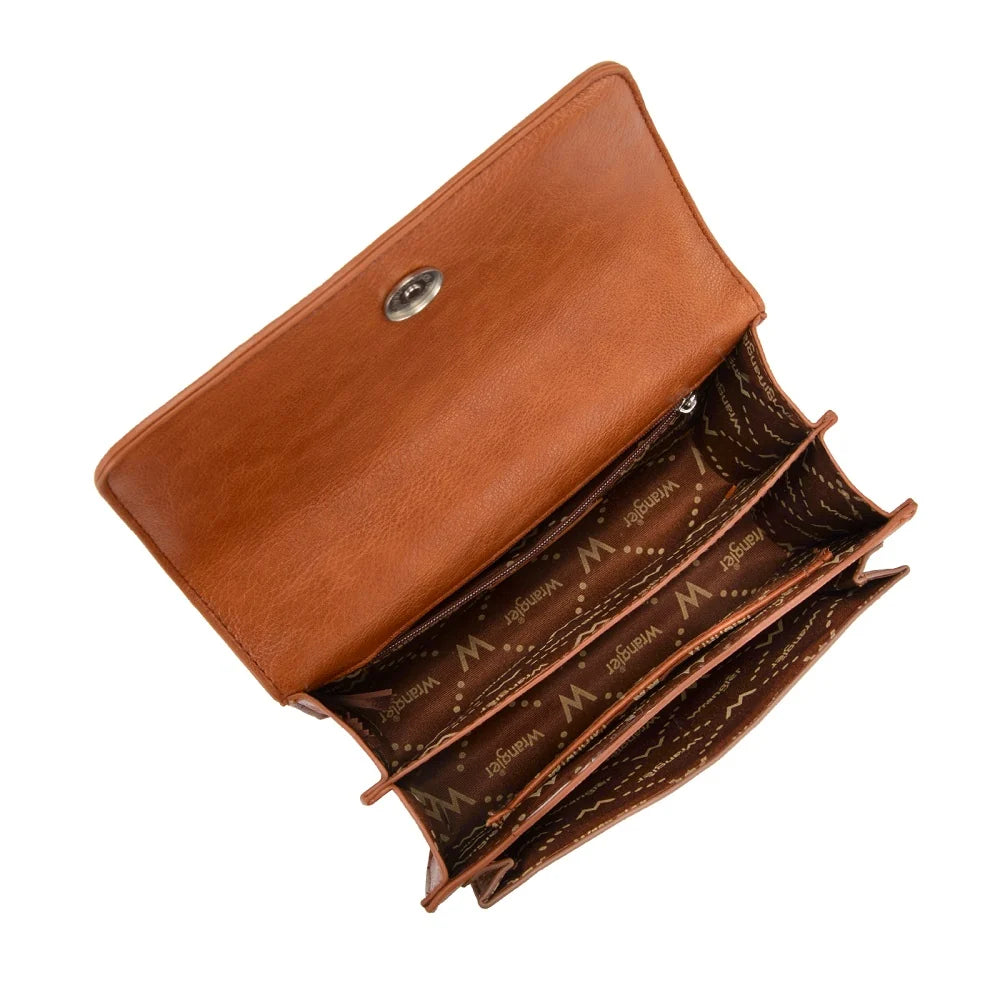 Wrangler Chic Lace Chain Shoulder Bag Brown