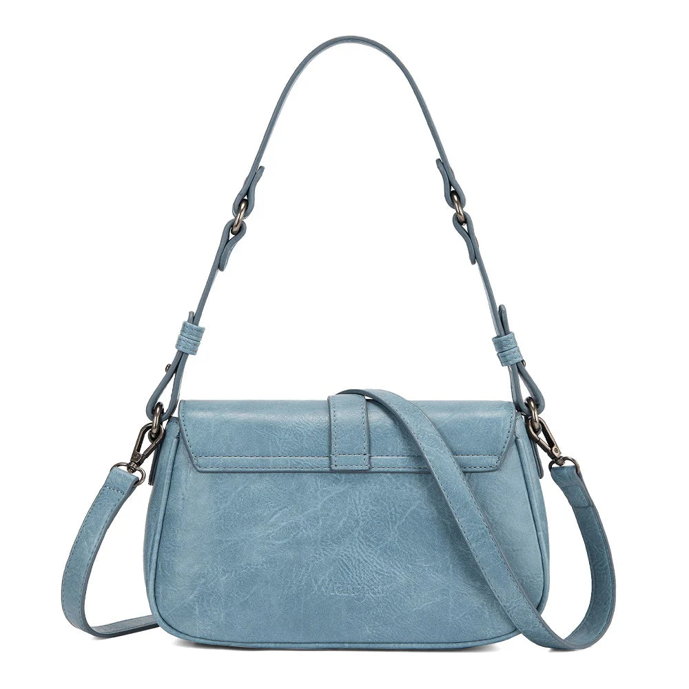 Wrangler Western Buckle Studded Shoulder Crossbody Bag - Jean