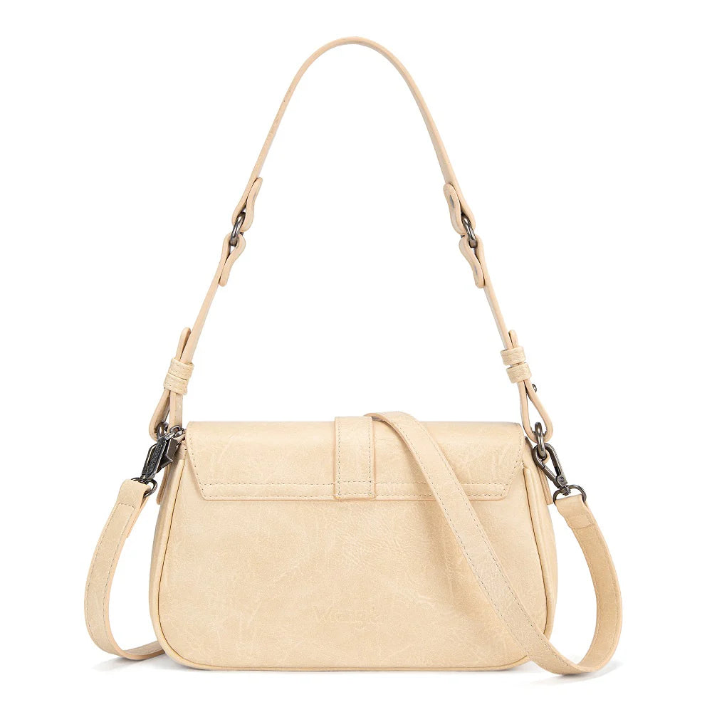 Wrangler Western Buckle Studded Shoulder Crossbody Bag - Tan