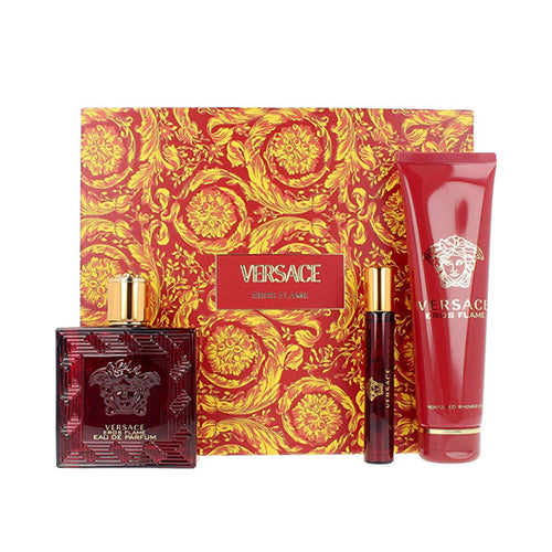 Versace Eros Flame Gift Set Man Eau de Parfum Natural Spray 3.4 Oz